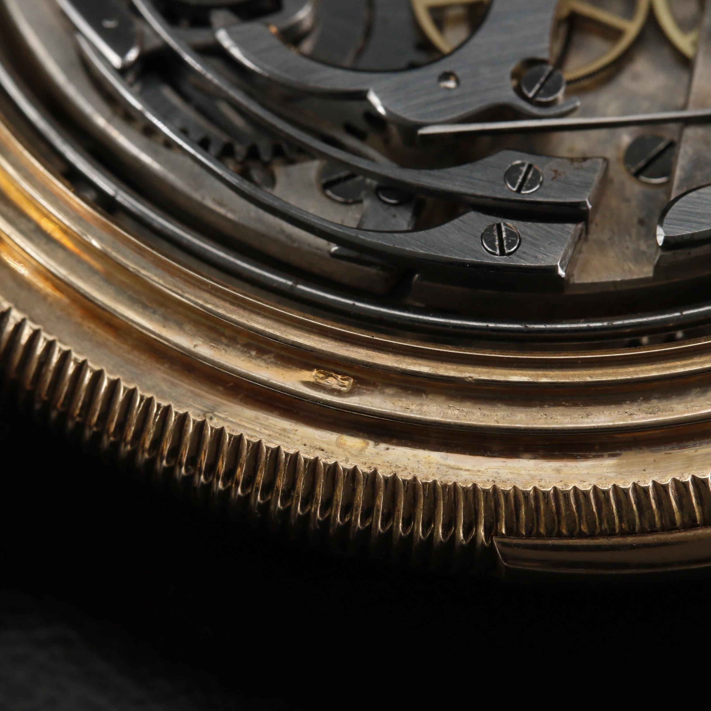 14K E. Mathey "Minute Repeater" Chronograph Pocket Watch, Circa 1890