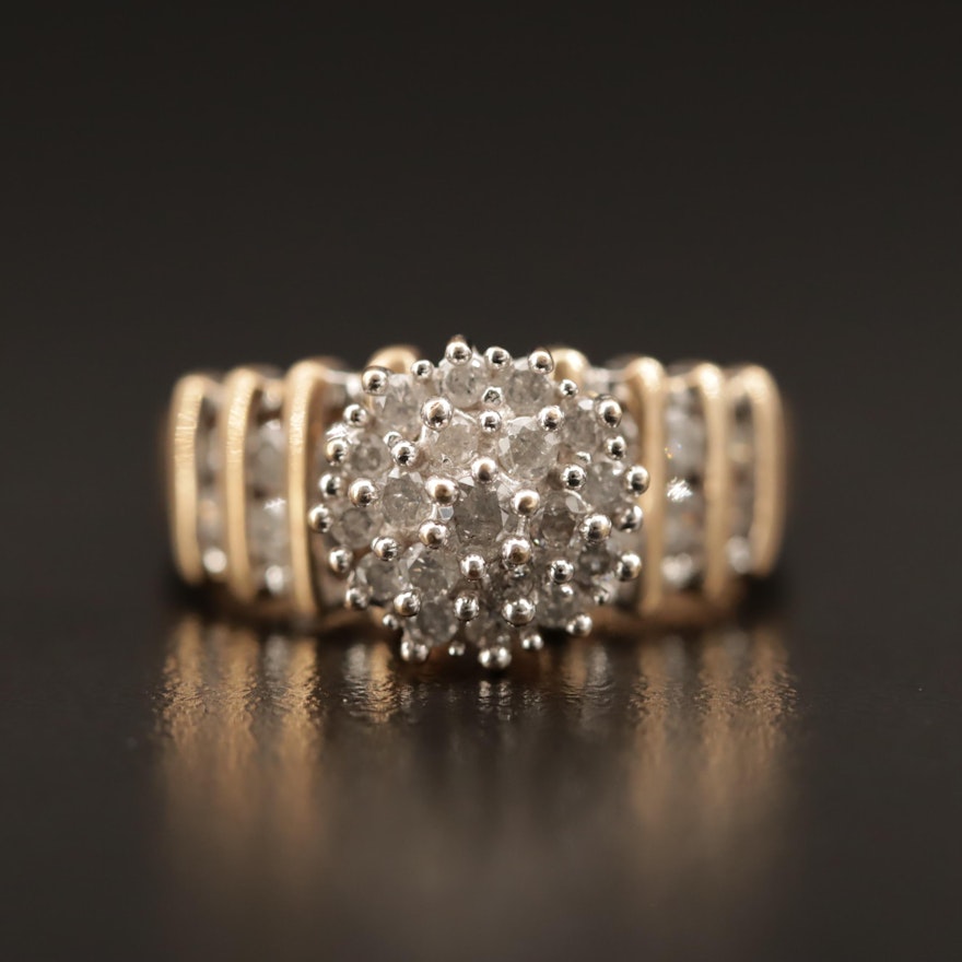 10K Diamond Cluster Ring