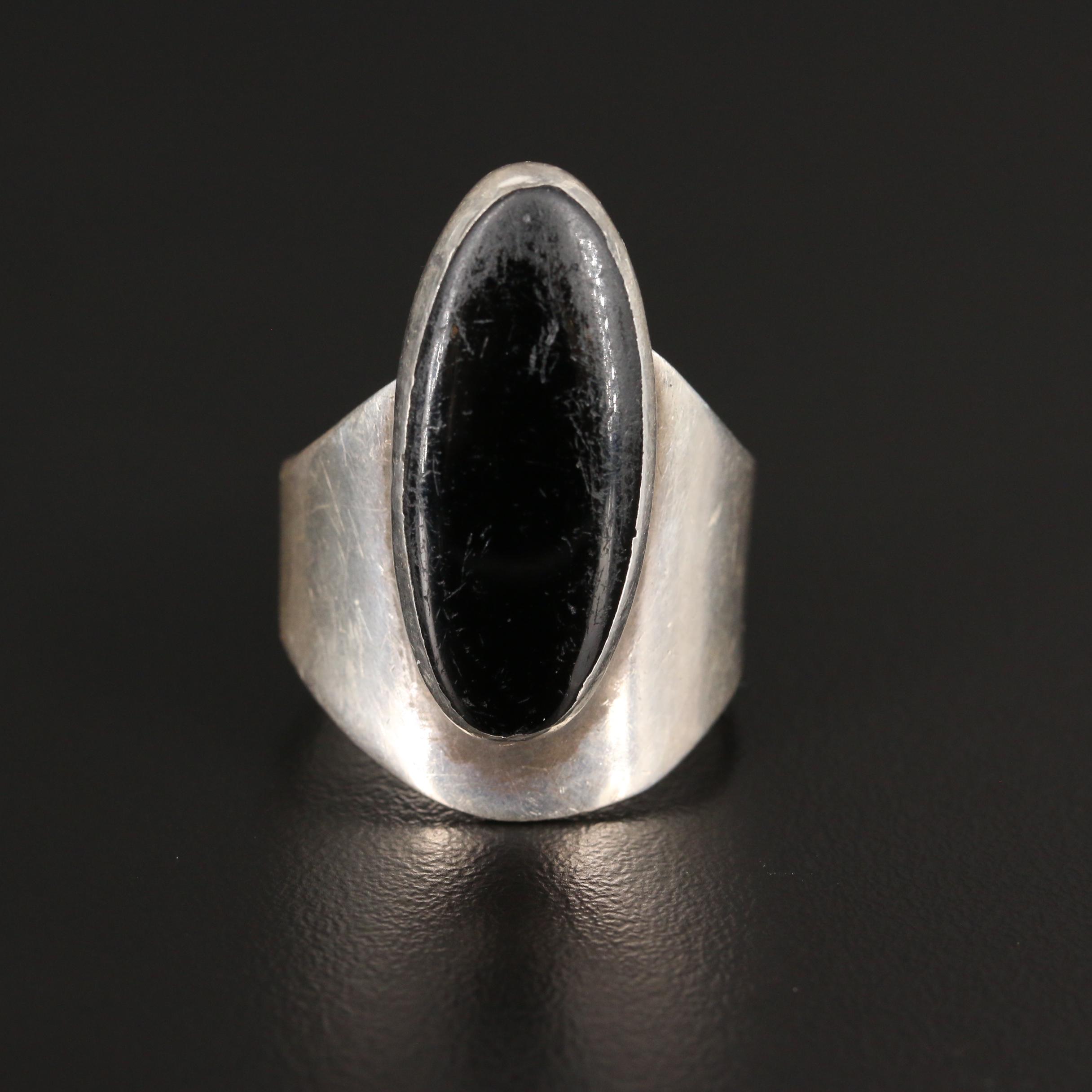 Sterling Gemstone Rings with Vintage Mexican 950 Silver Ring