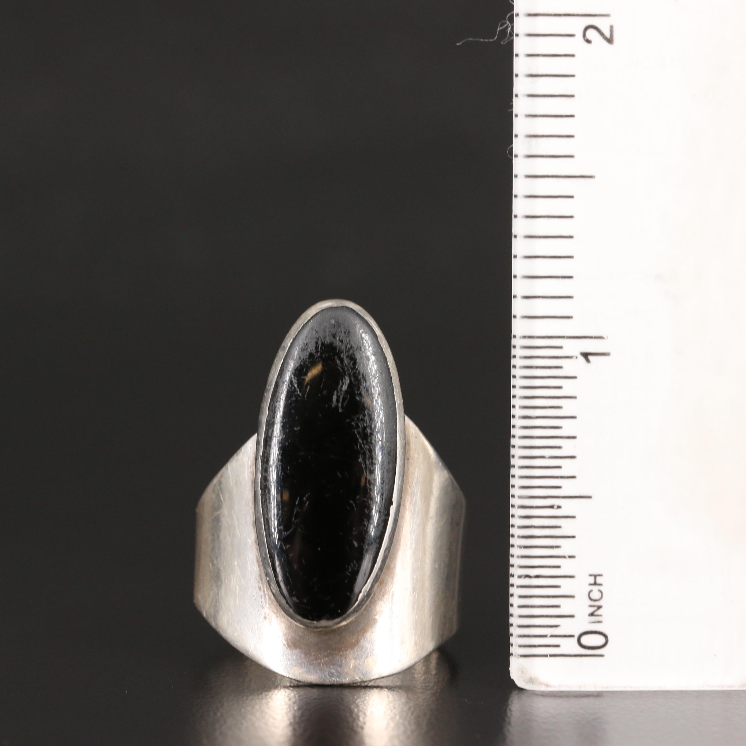 Sterling Gemstone Rings with Vintage Mexican 950 Silver Ring