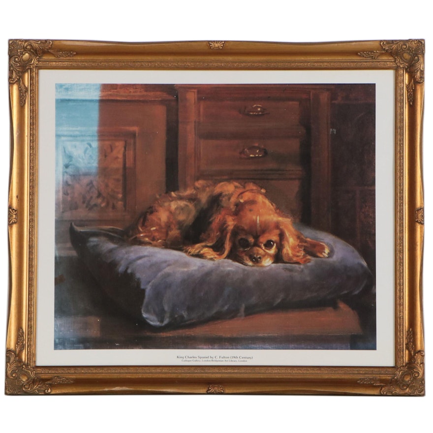 Offset Lithograph after C. Fulton "King Charles Spaniel," Late 20th Century