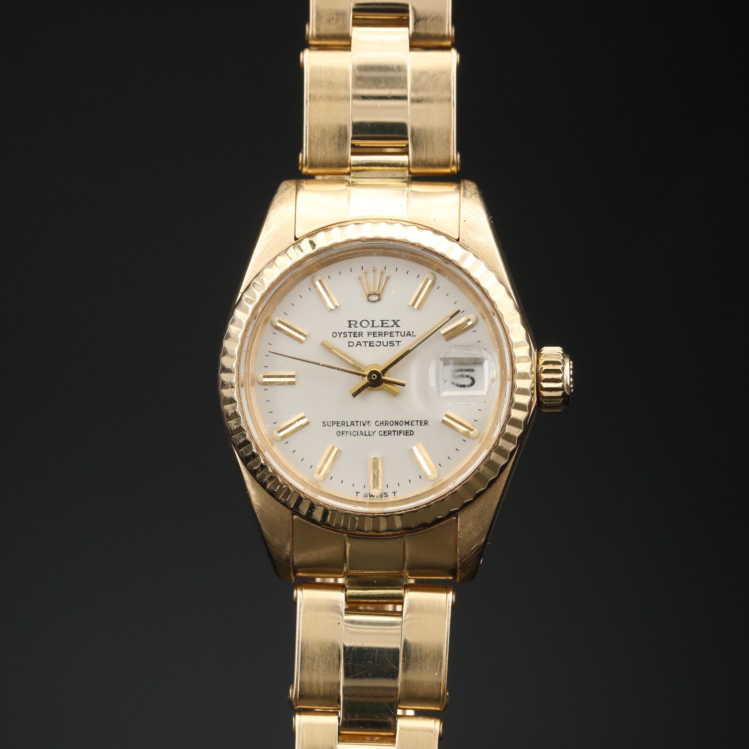 1981 Rolex "Datejust" 18K Gold Automatic Watch