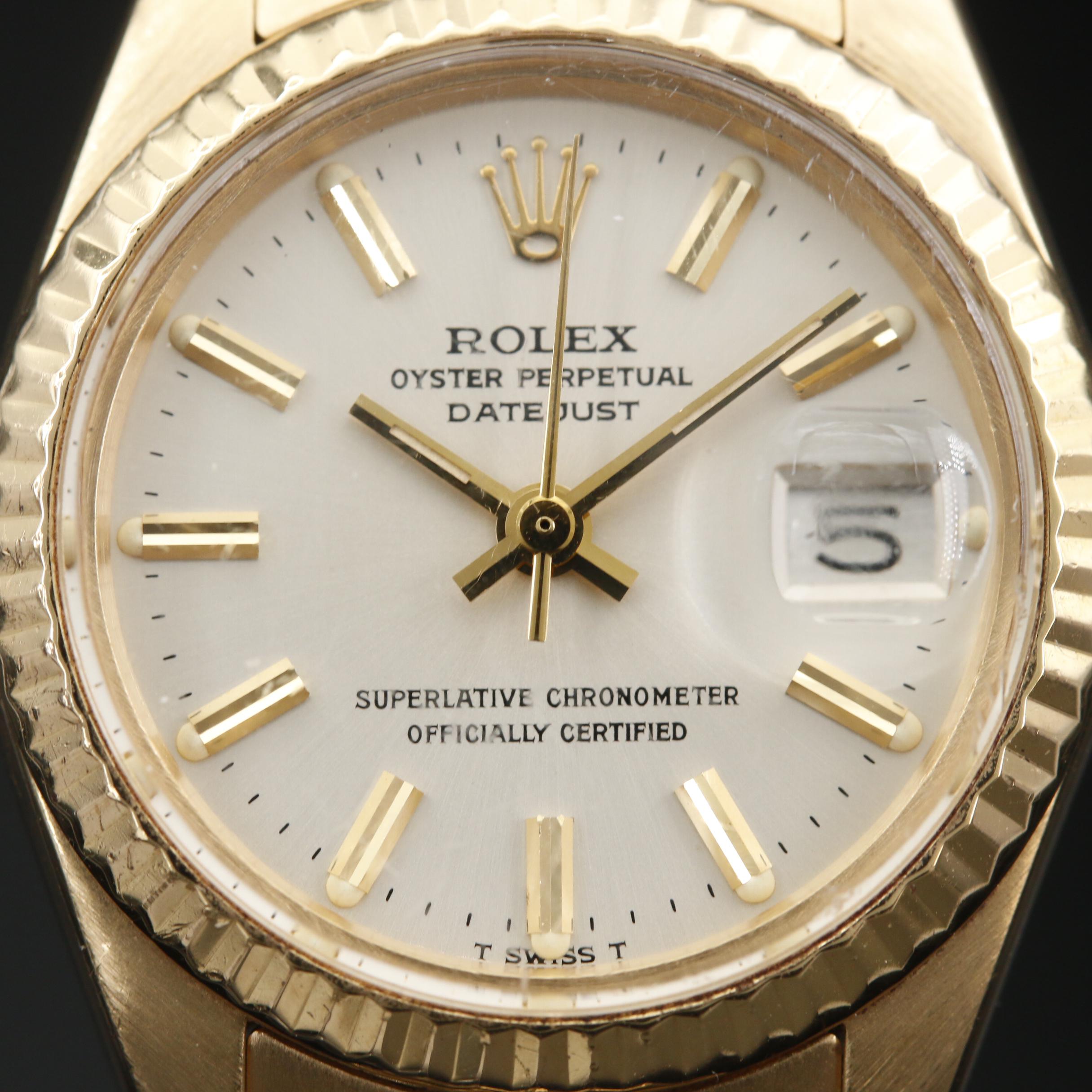 1981 Rolex "Datejust" 18K Gold Automatic Watch