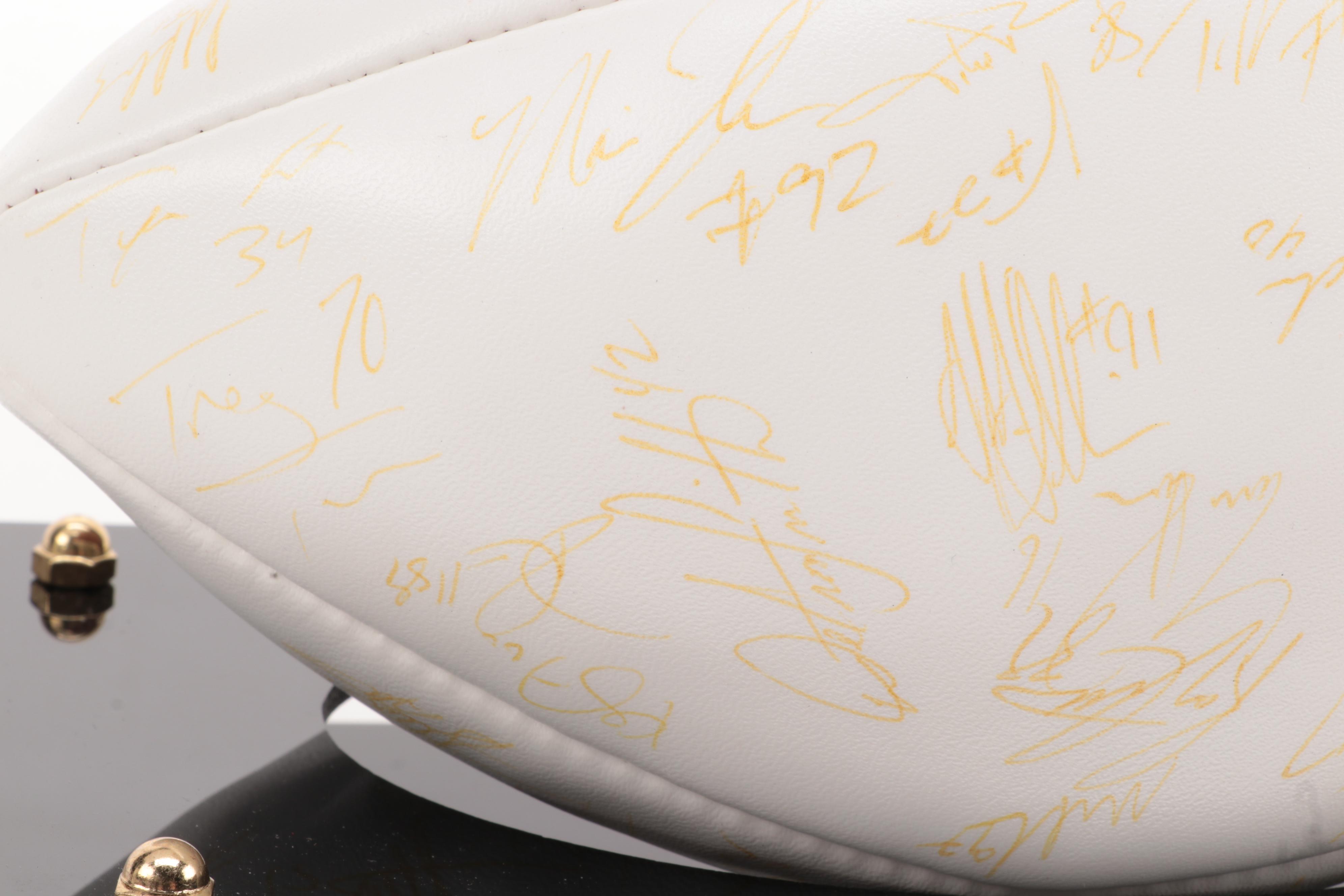 1998 Denver Broncos Signed Football with Case, Includes John Elway