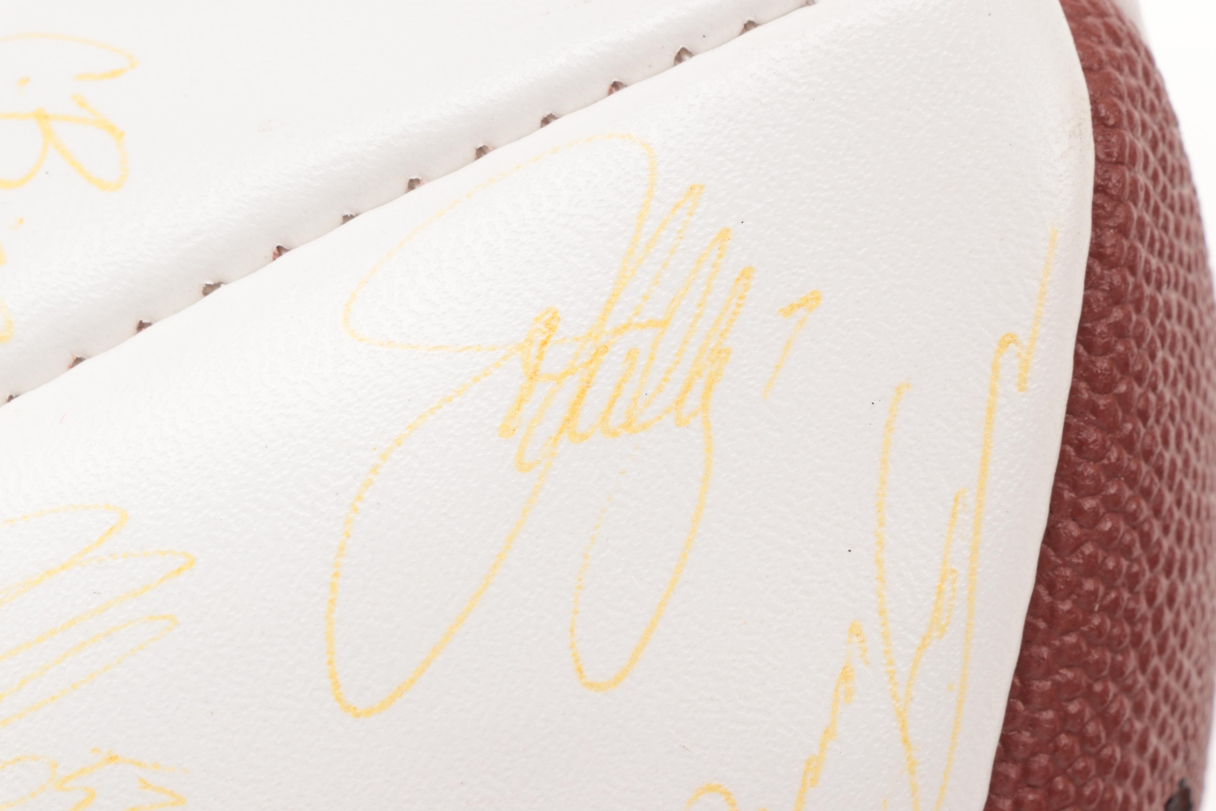 1998 Denver Broncos Signed Football with Case, Includes John Elway