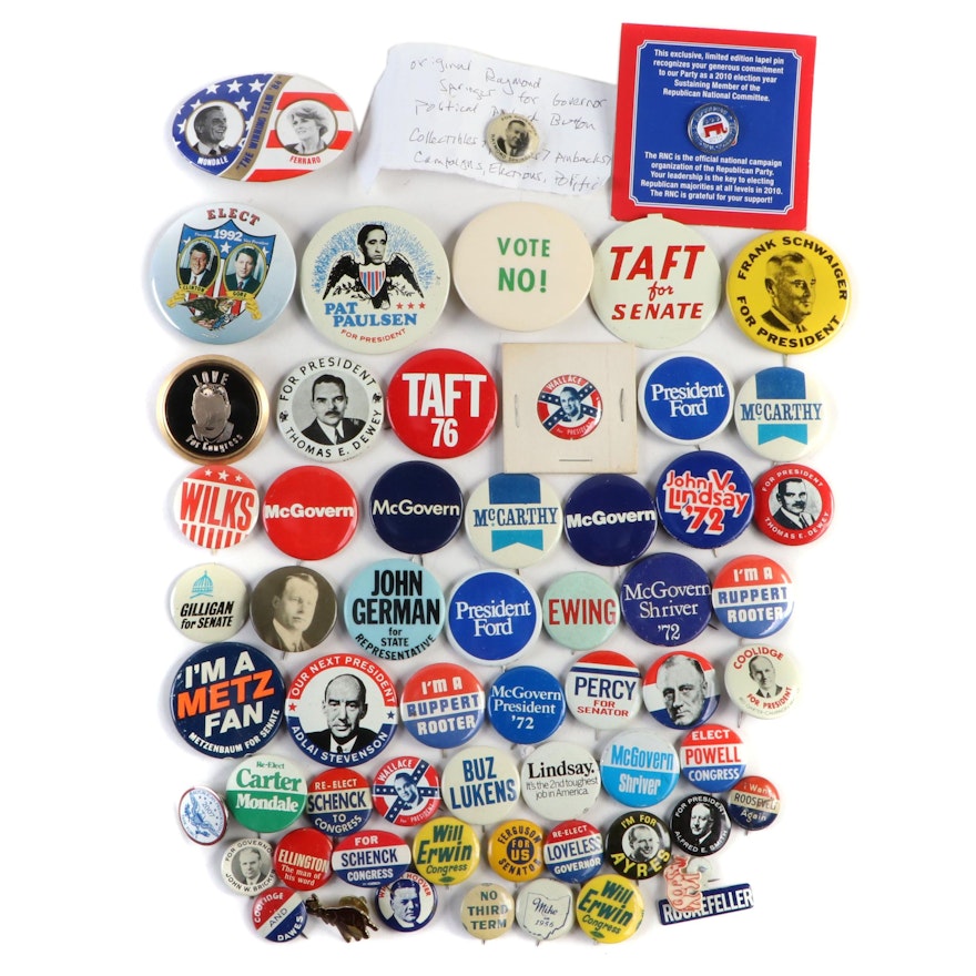 U.S. Presidential and Other Campaign Pinbacks with Roosevelt