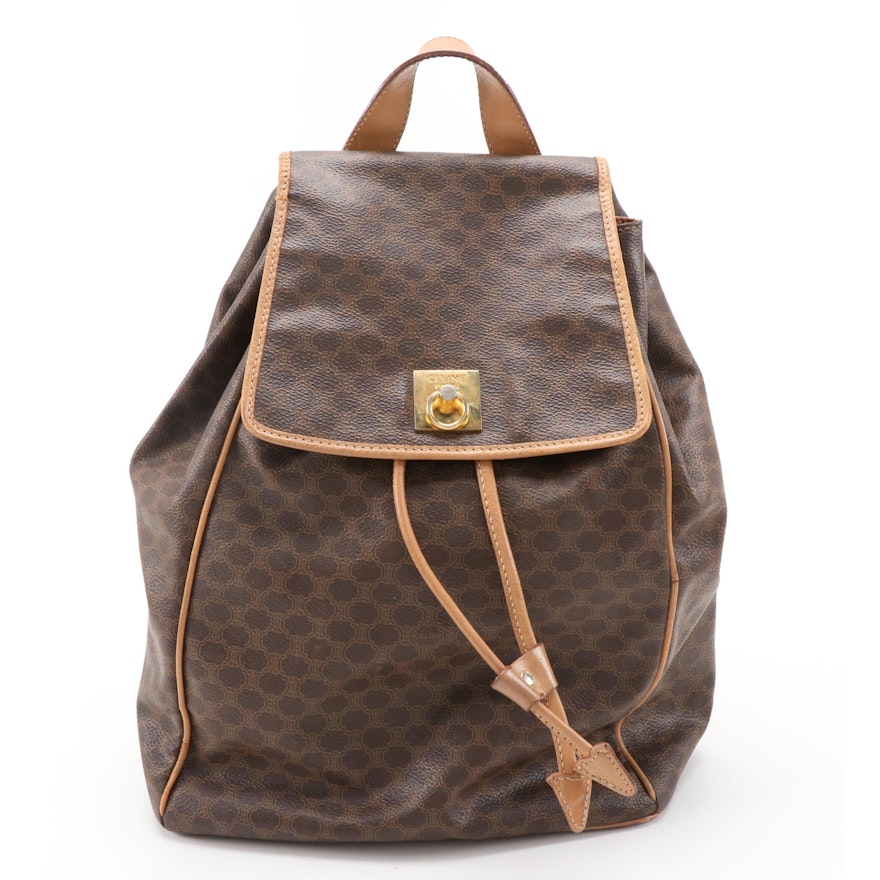 Celine Macadam Canvas Backpack Purse