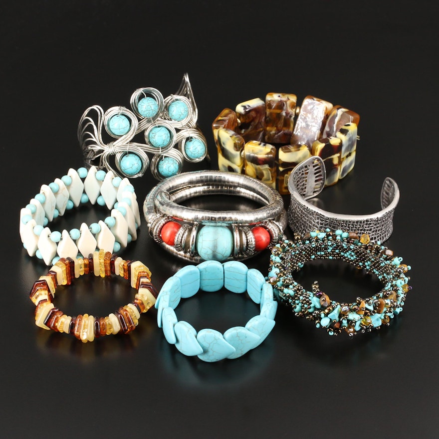 Collection of Bracelets Including Wrap Bracelet and Silpada Cuff