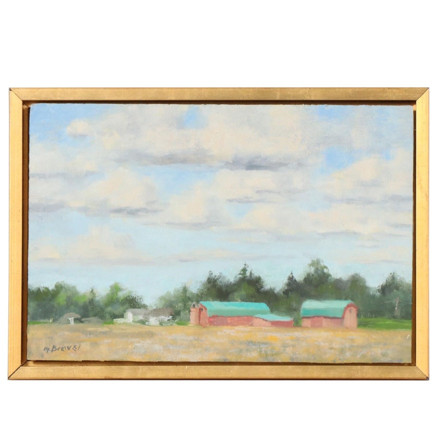 Marcus Brewer Impressionist Style Oil Painting "Ohio Farmland"