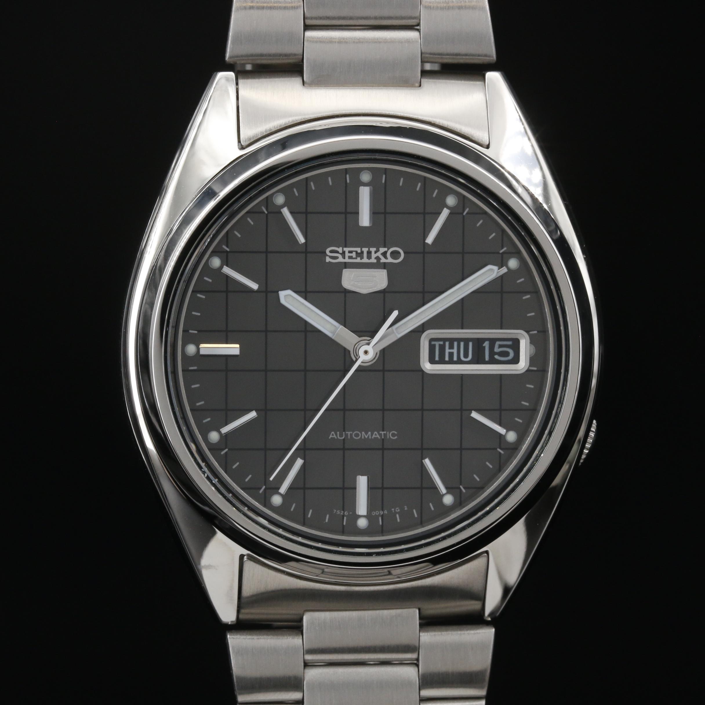 Seiko 5 Day-Date Stainless Steel Automatic Watch