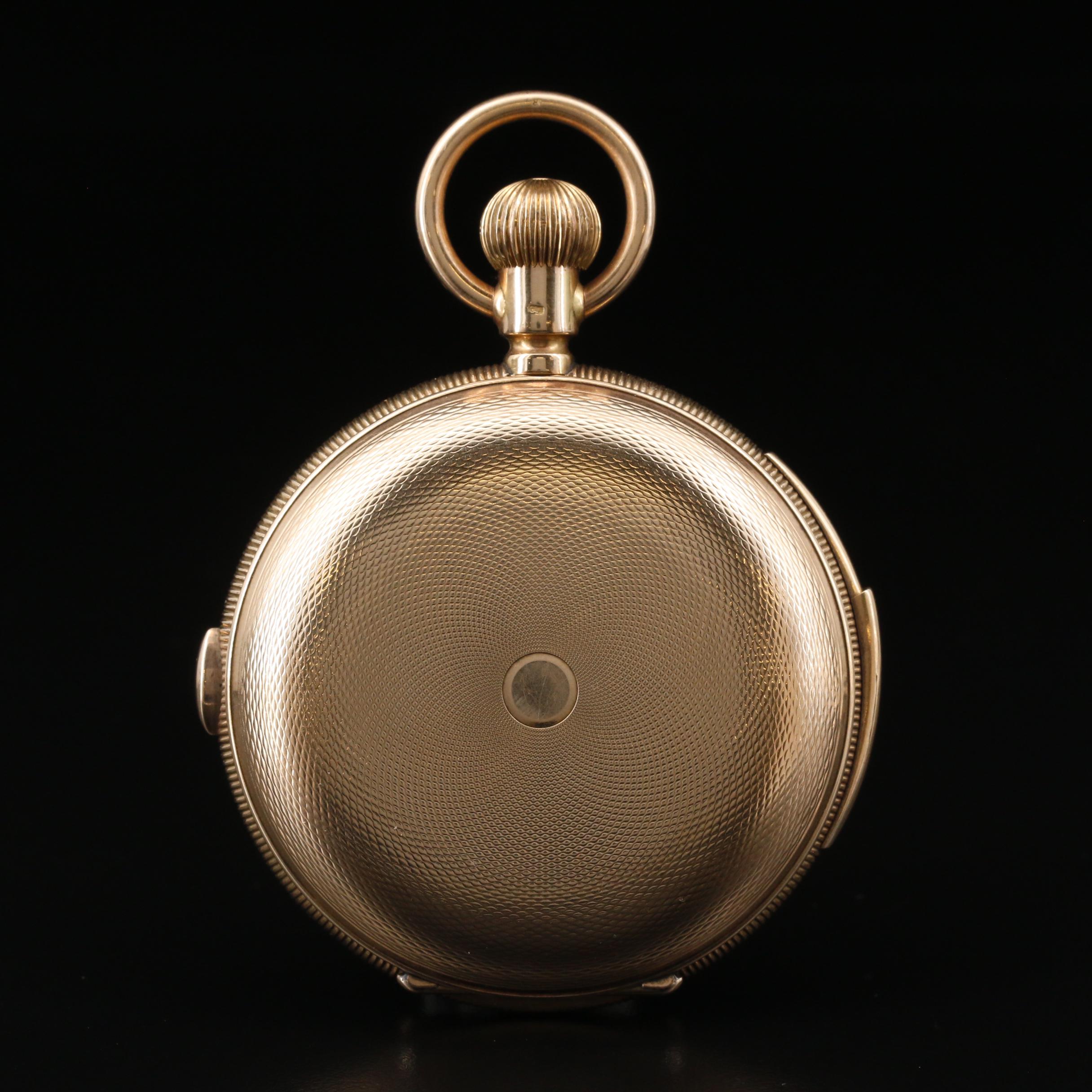 14K E. Mathey "Minute Repeater" Chronograph Pocket Watch, Circa 1890