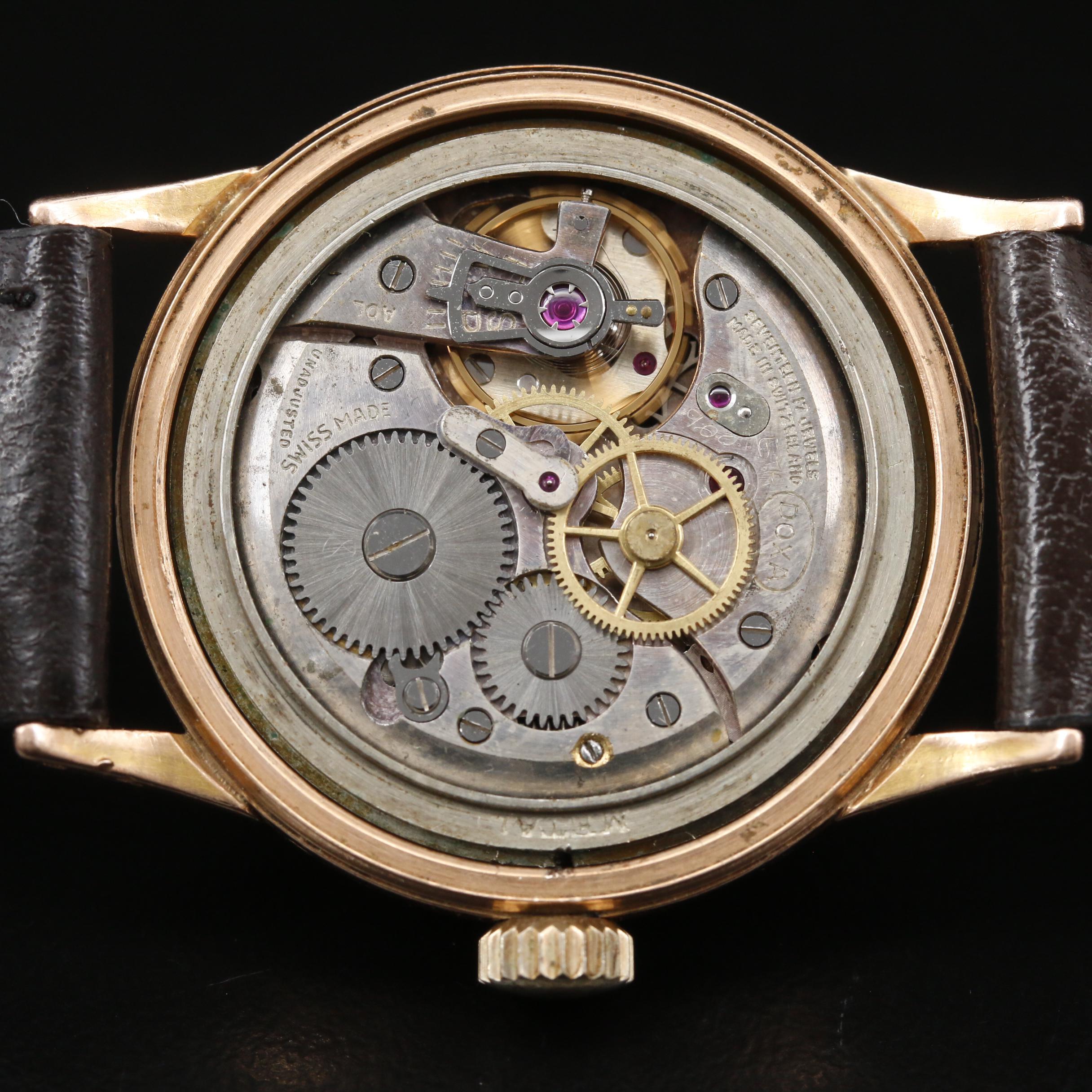 Vintage Doxa Anti Magnetic 14K Gold Stem Wind Watch