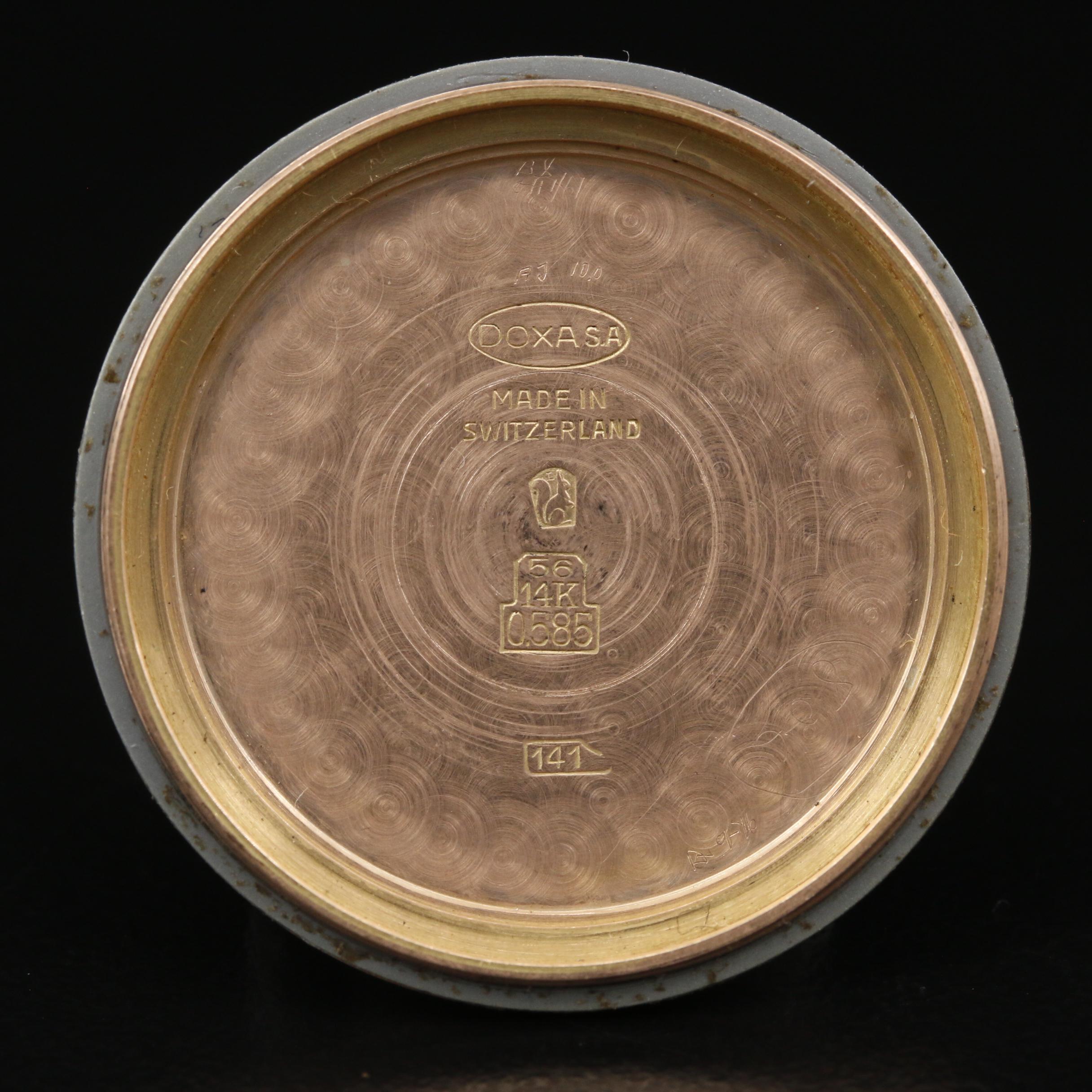 Vintage Doxa Anti Magnetic 14K Gold Stem Wind Watch