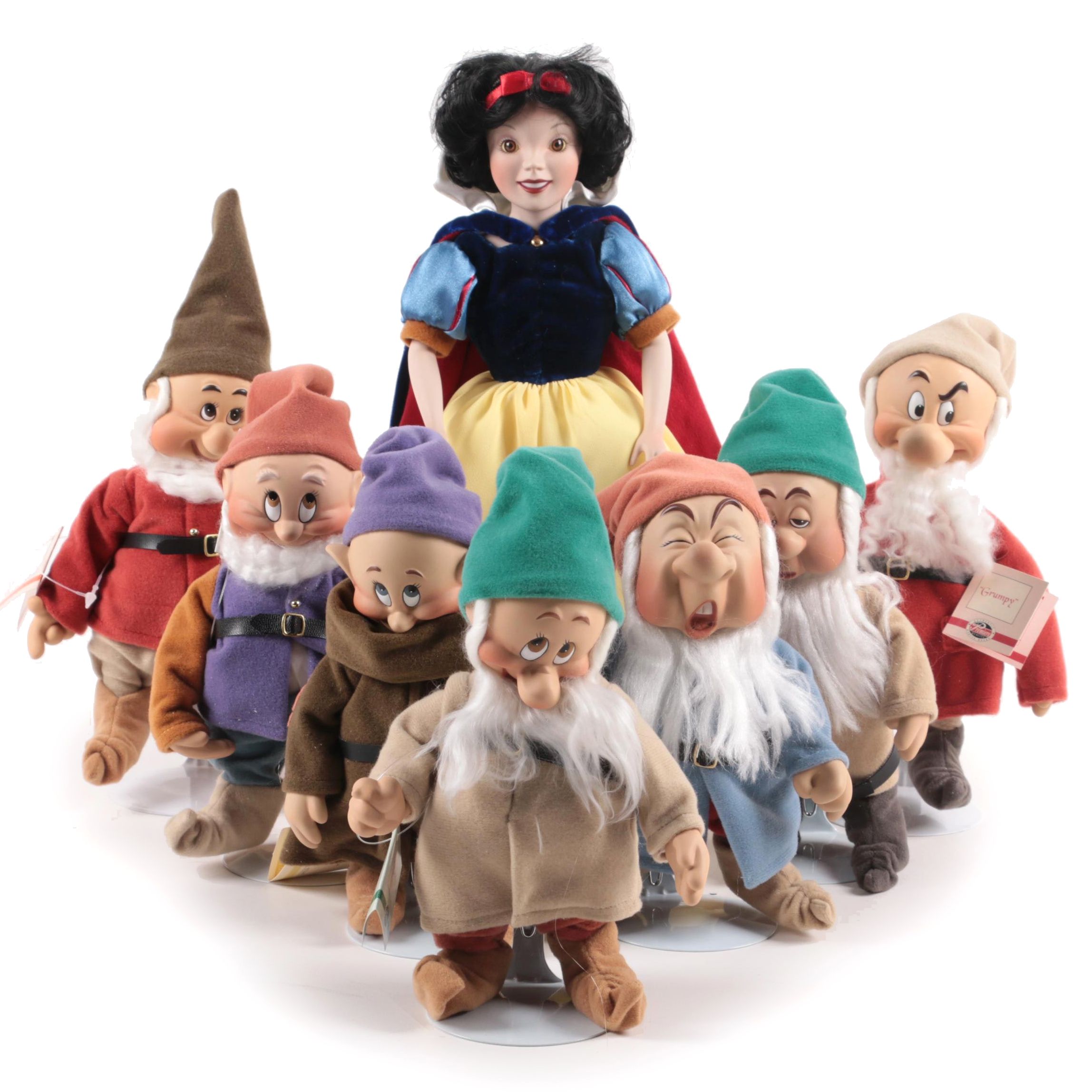 Ashton-Drake Galleries "Snow White and the Seven Dwarfs" Porcelain Dolls