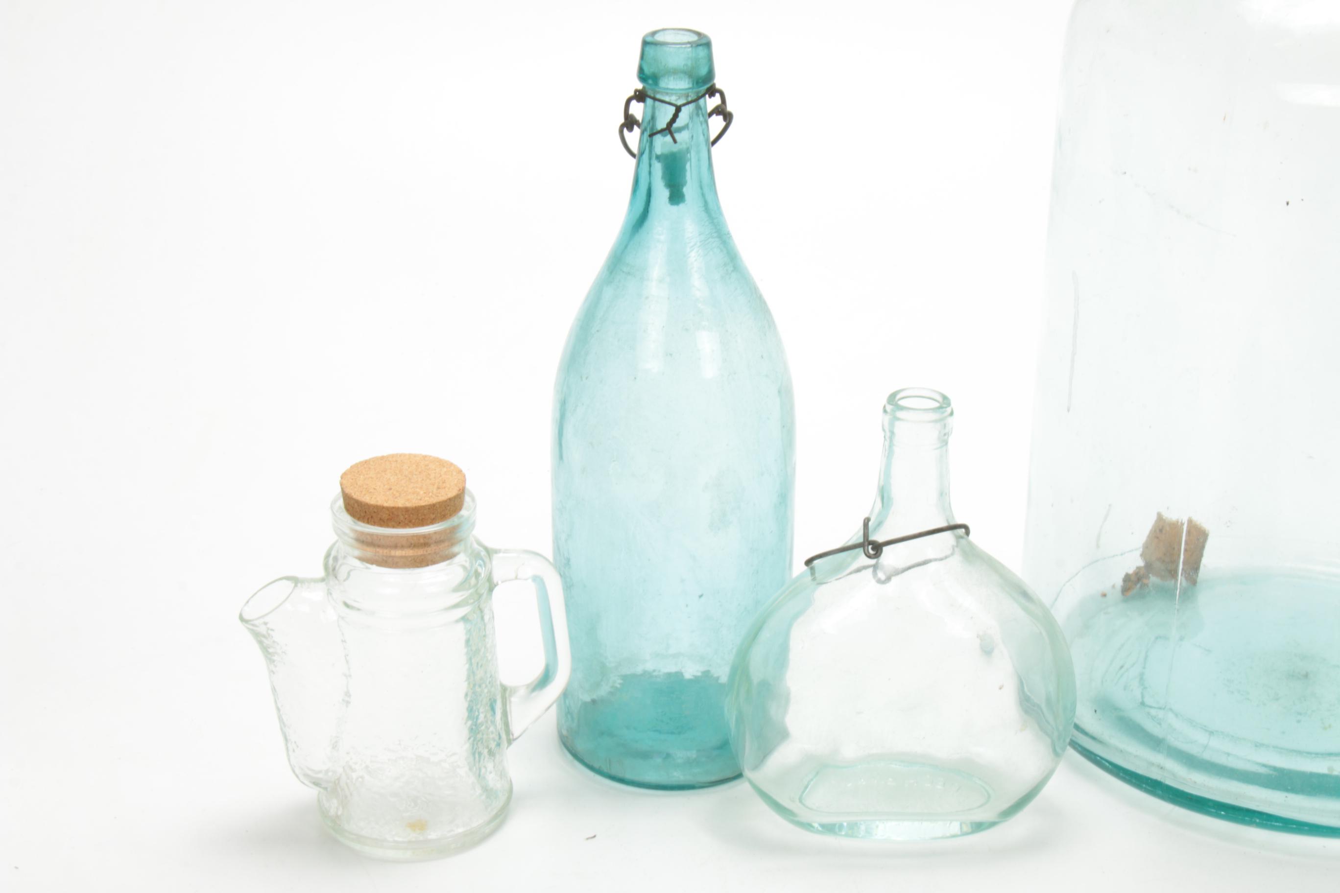 Aqua Glass  Bottles, Insulators and Neptune Water Meter Trident, Antiques