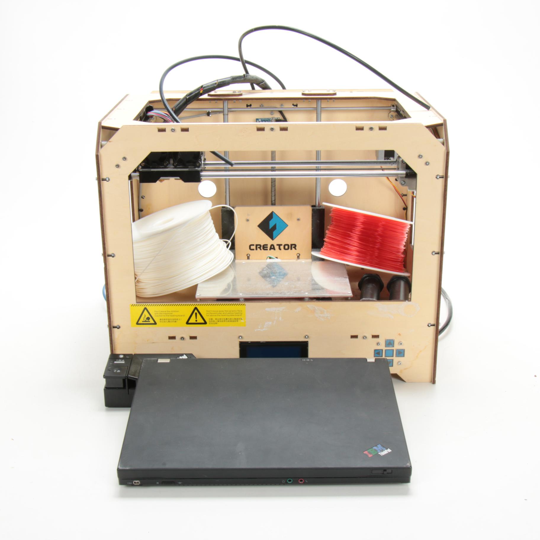 FlashForge "Creator" 3D Printer with IBM Thinkpad