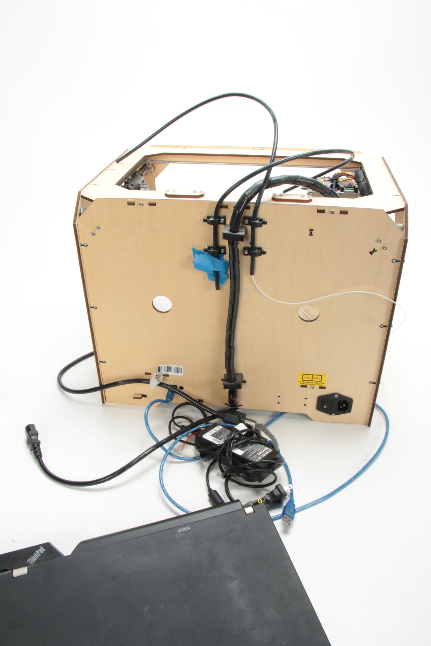 FlashForge "Creator" 3D Printer with IBM Thinkpad