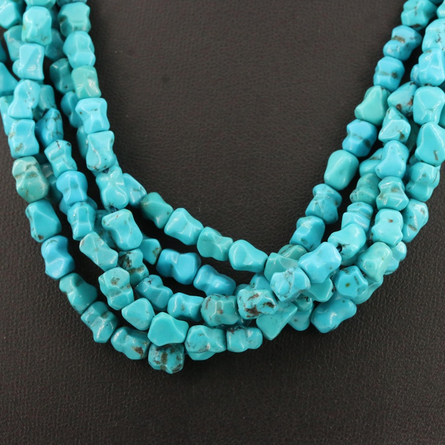 Sterling Silver Turquoise Multi-Strand Necklace