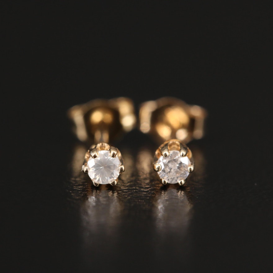 14K Diamond Stud Earrings