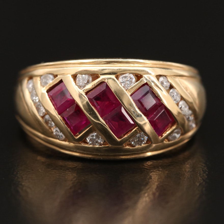 14K Ruby and Diamond Ring