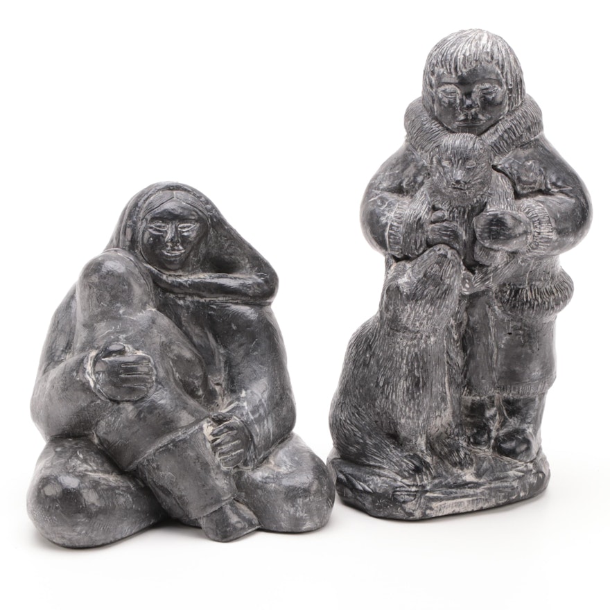 Canadian Inuit Figures by The Wolf Sculptures