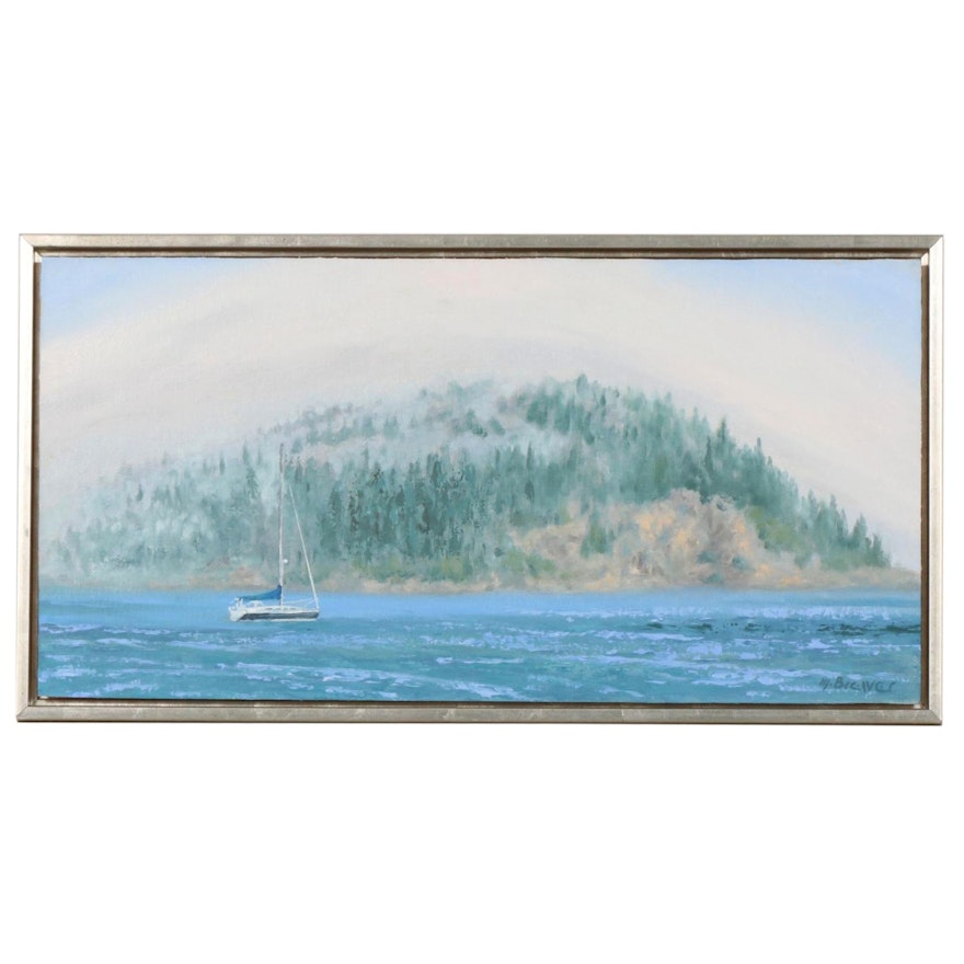 Marcus Brewer Impressionist Style Oil Painting "Bar Harbor Mist"