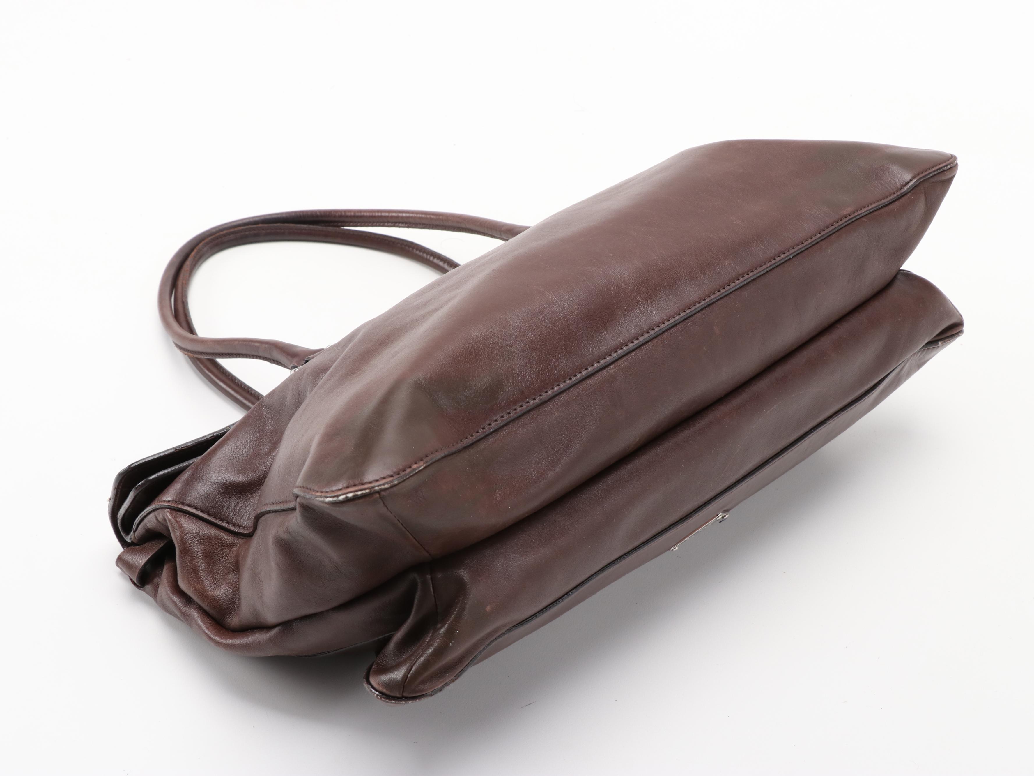 Prada Easy Caffe Vitello Leather Foldover Satchel