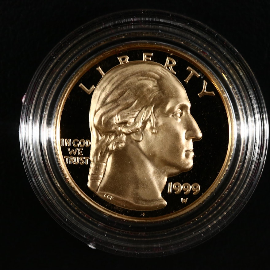 1999-W George Washington $5 Proof Gold Bicentennial Coin