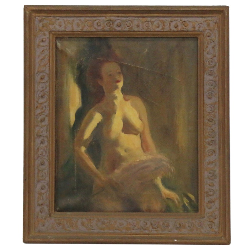 Oil Painting of Female Nude, Late 19th to Early 20th Century