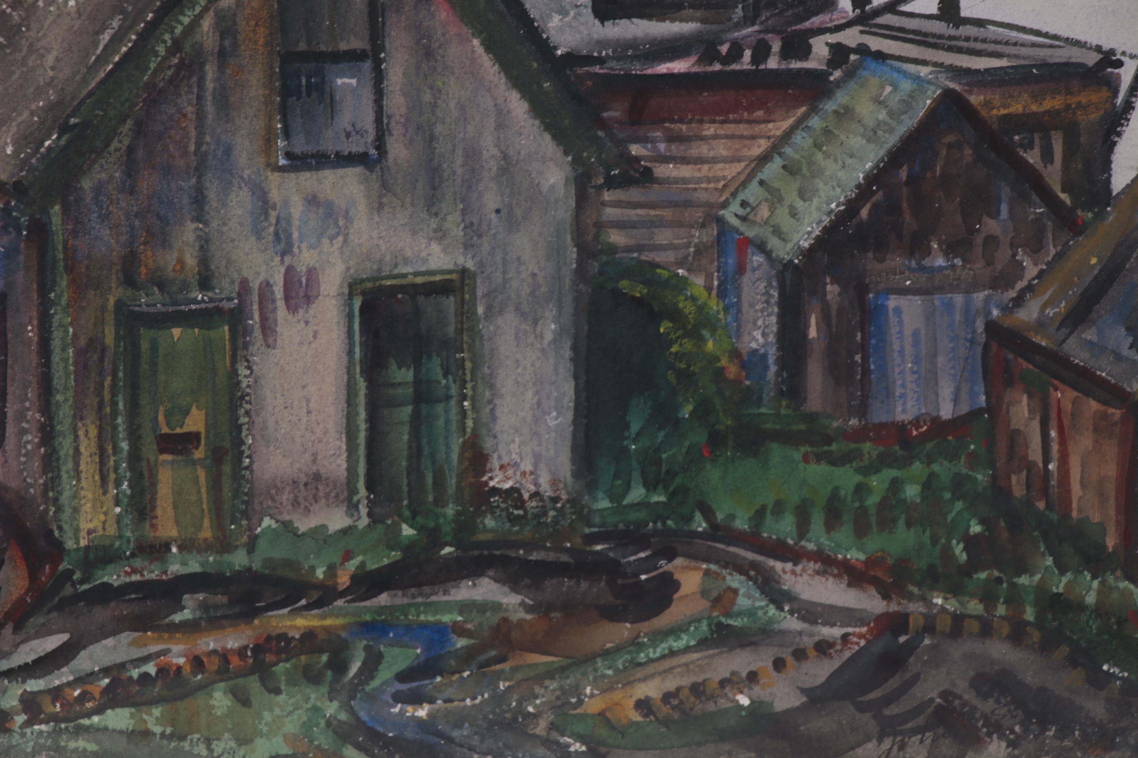 John Weis Watercolor Painting of New England Harbor