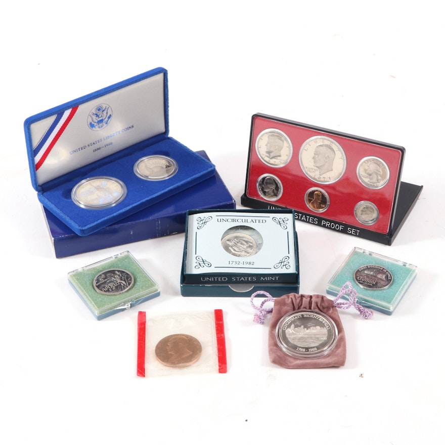 Commemorative Coins and Medals Including a Silver Cincinnati Bicentennial Medal