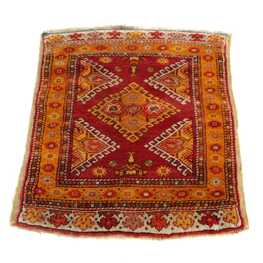 2'5 x 3'3 Hand-Knotted Turkish Caucasian Kazak Rug, 1900s