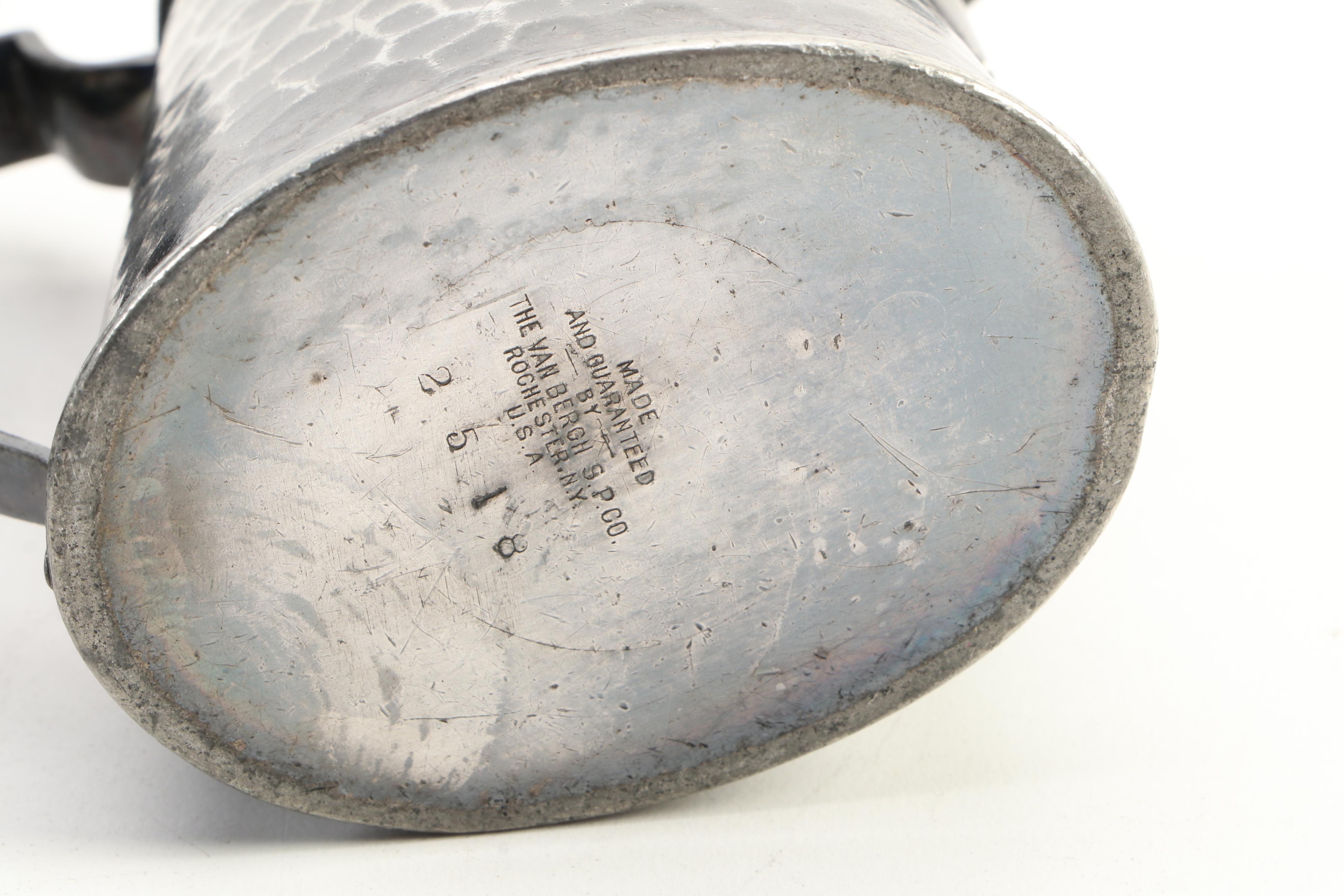 Van Bergh Silver Plate Hammered Coffee Service, Late 19th to Early 20th C.