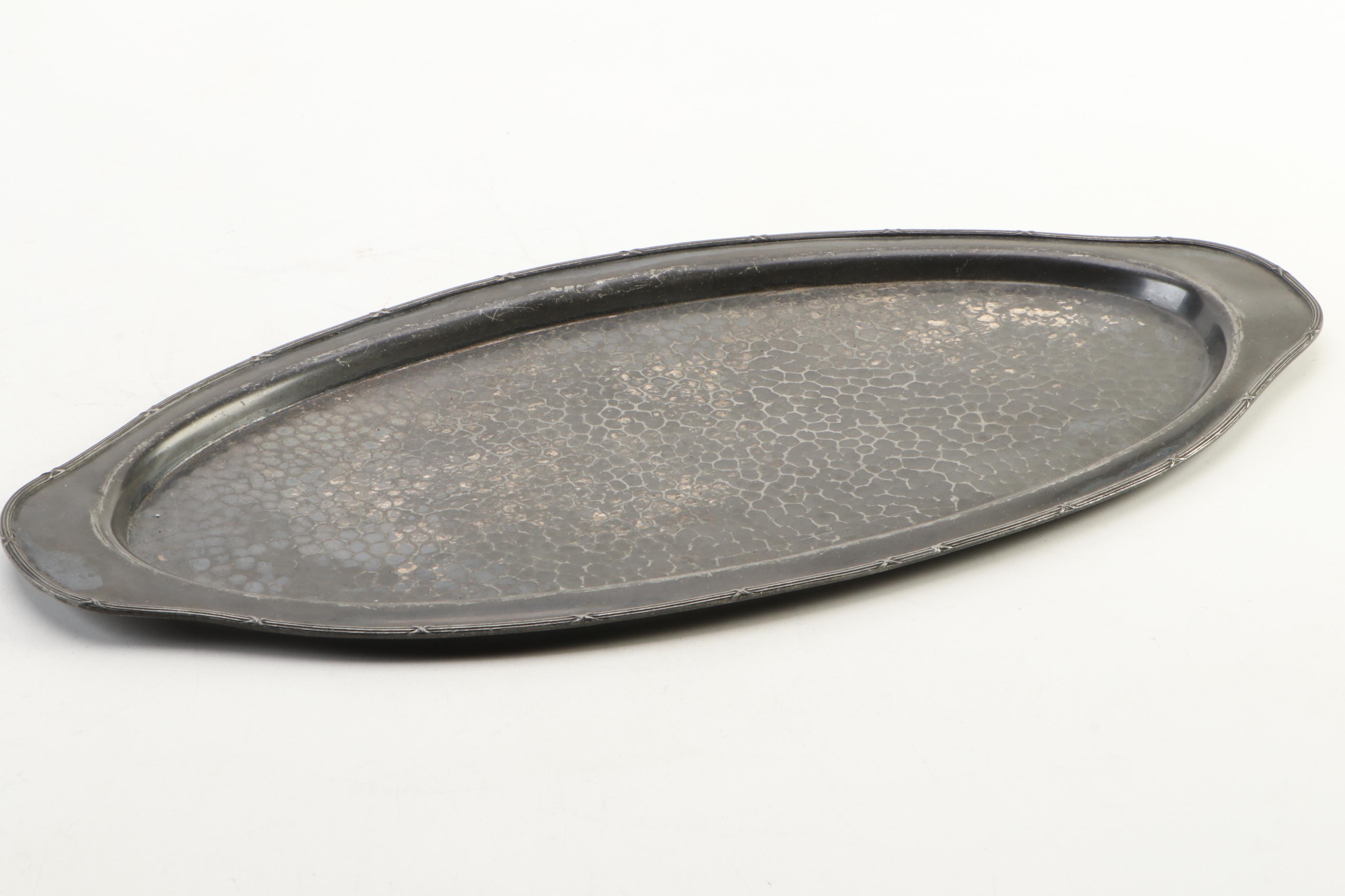 Van Bergh Silver Plate Hammered Coffee Service, Late 19th to Early 20th C.