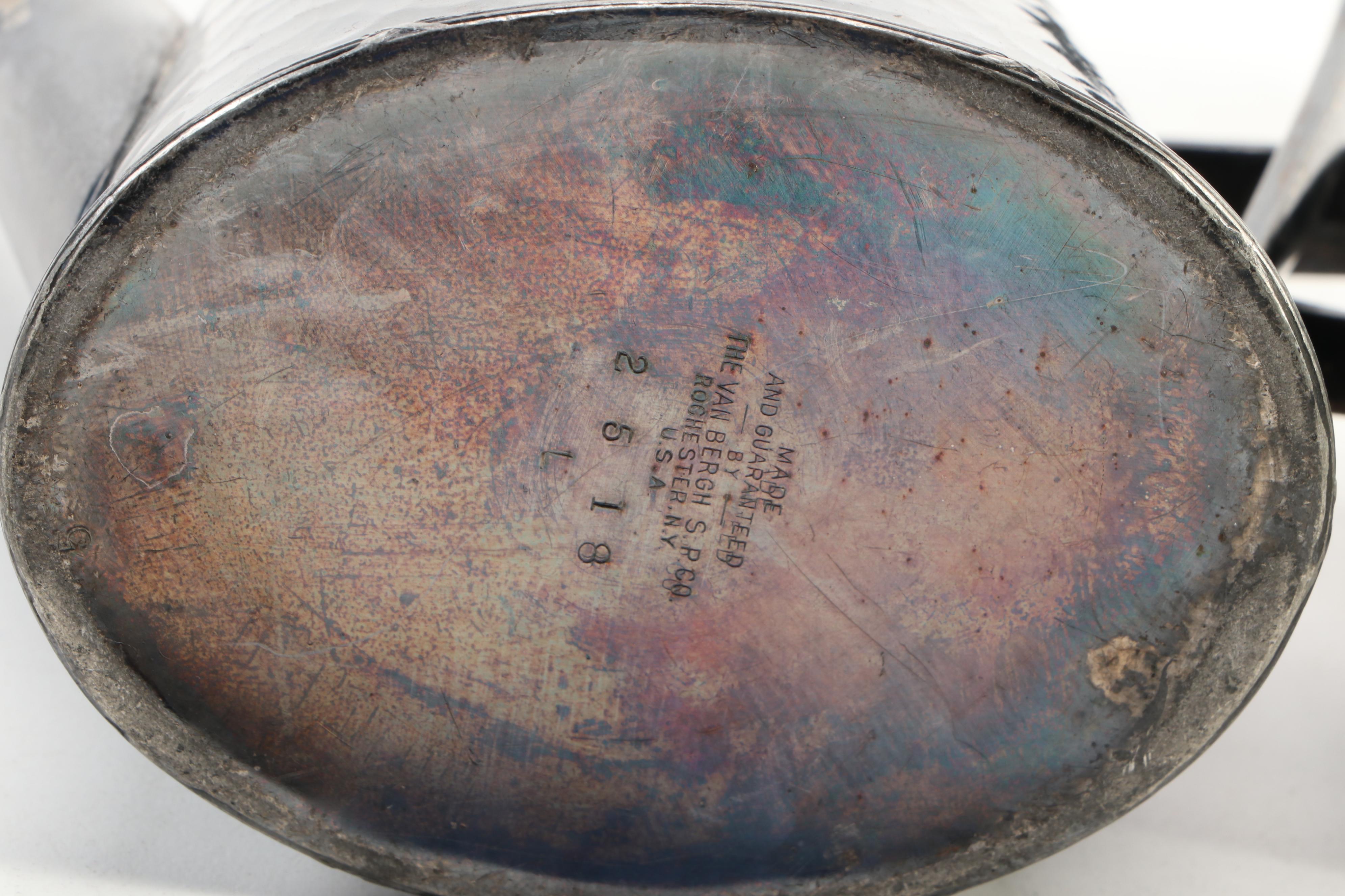 Van Bergh Silver Plate Hammered Coffee Service, Late 19th to Early 20th C.