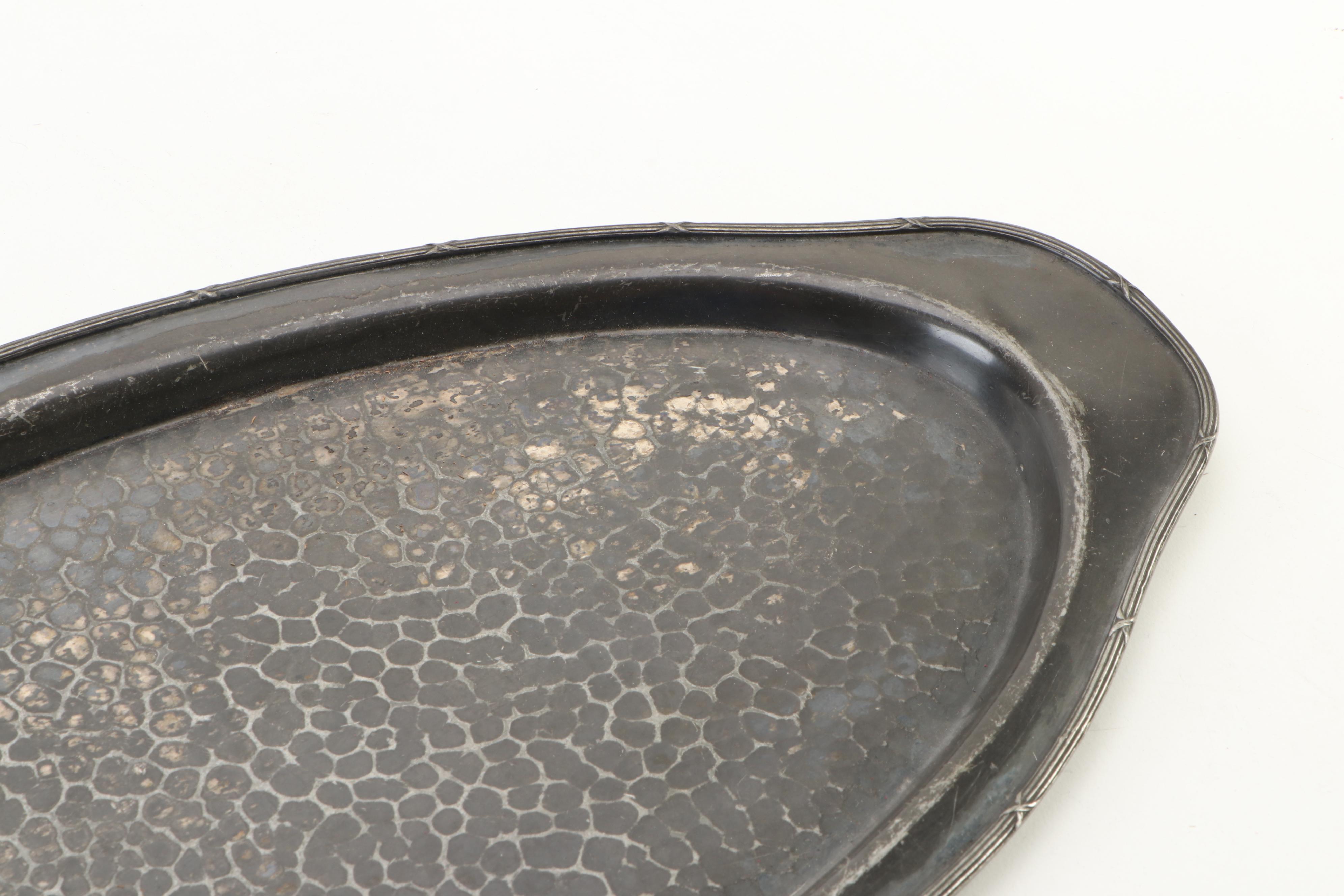 Van Bergh Silver Plate Hammered Coffee Service, Late 19th to Early 20th C.