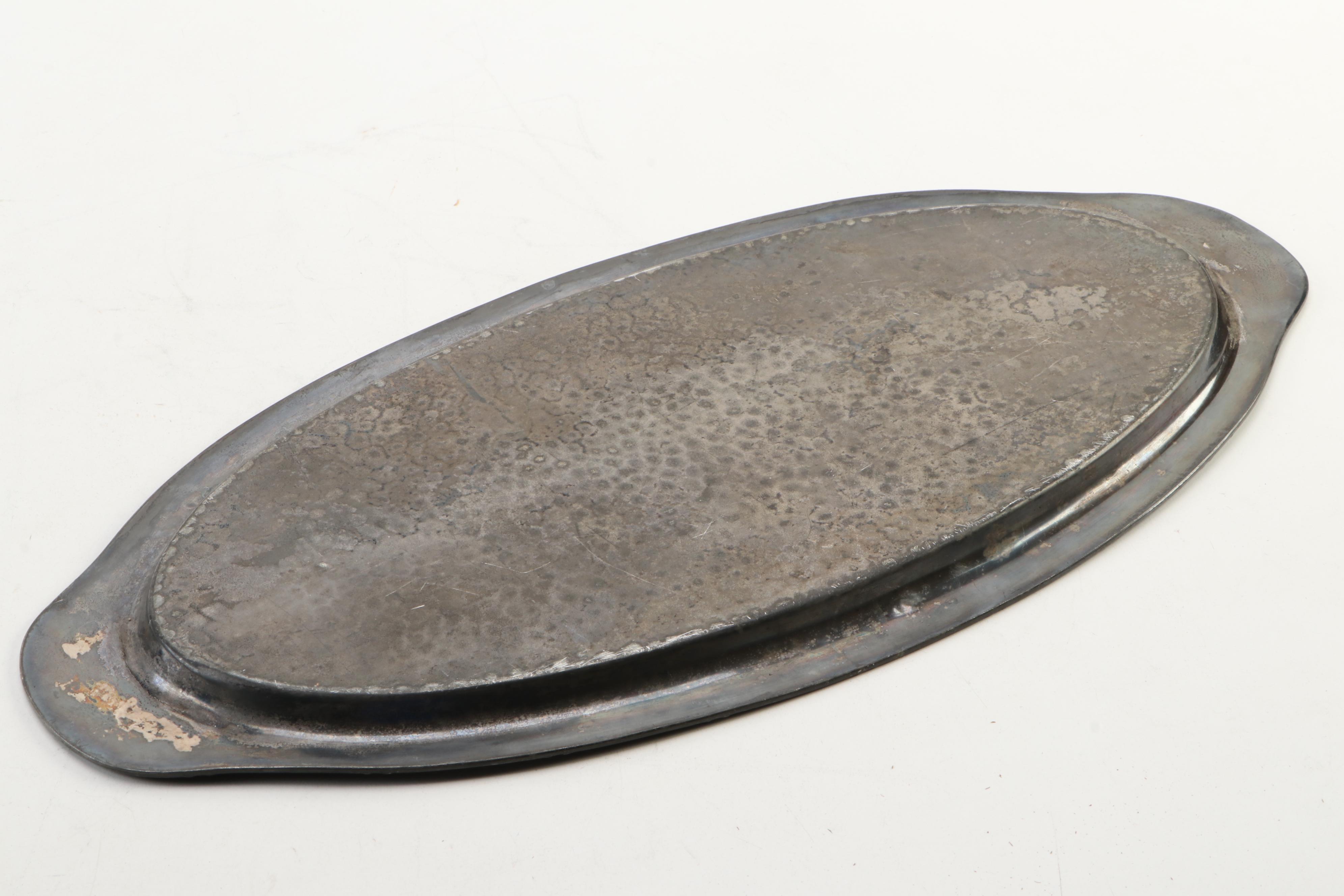 Van Bergh Silver Plate Hammered Coffee Service, Late 19th to Early 20th C.