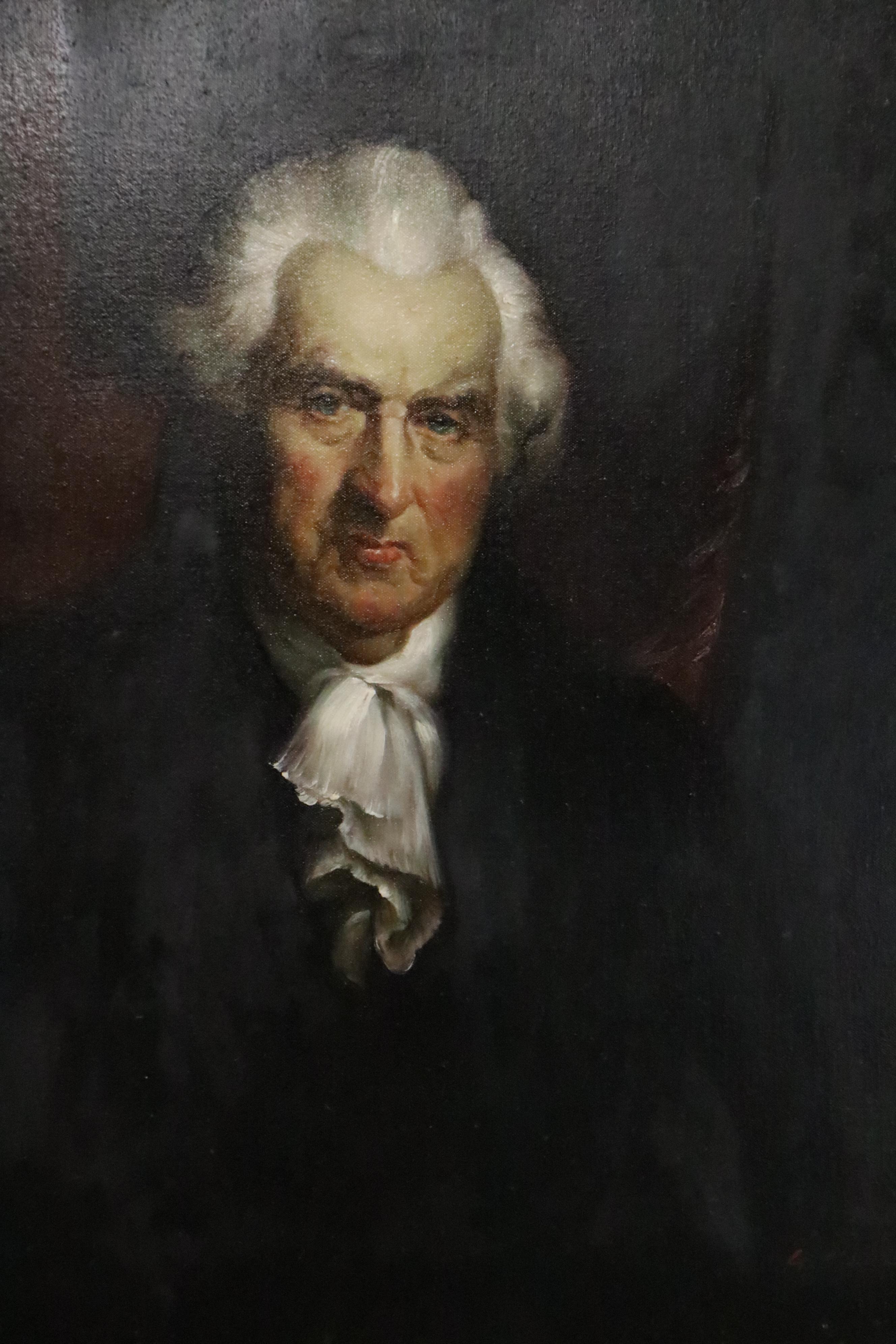 G. Serrure Oil Portrait Painting of 18th Century Man, Late 20th Century