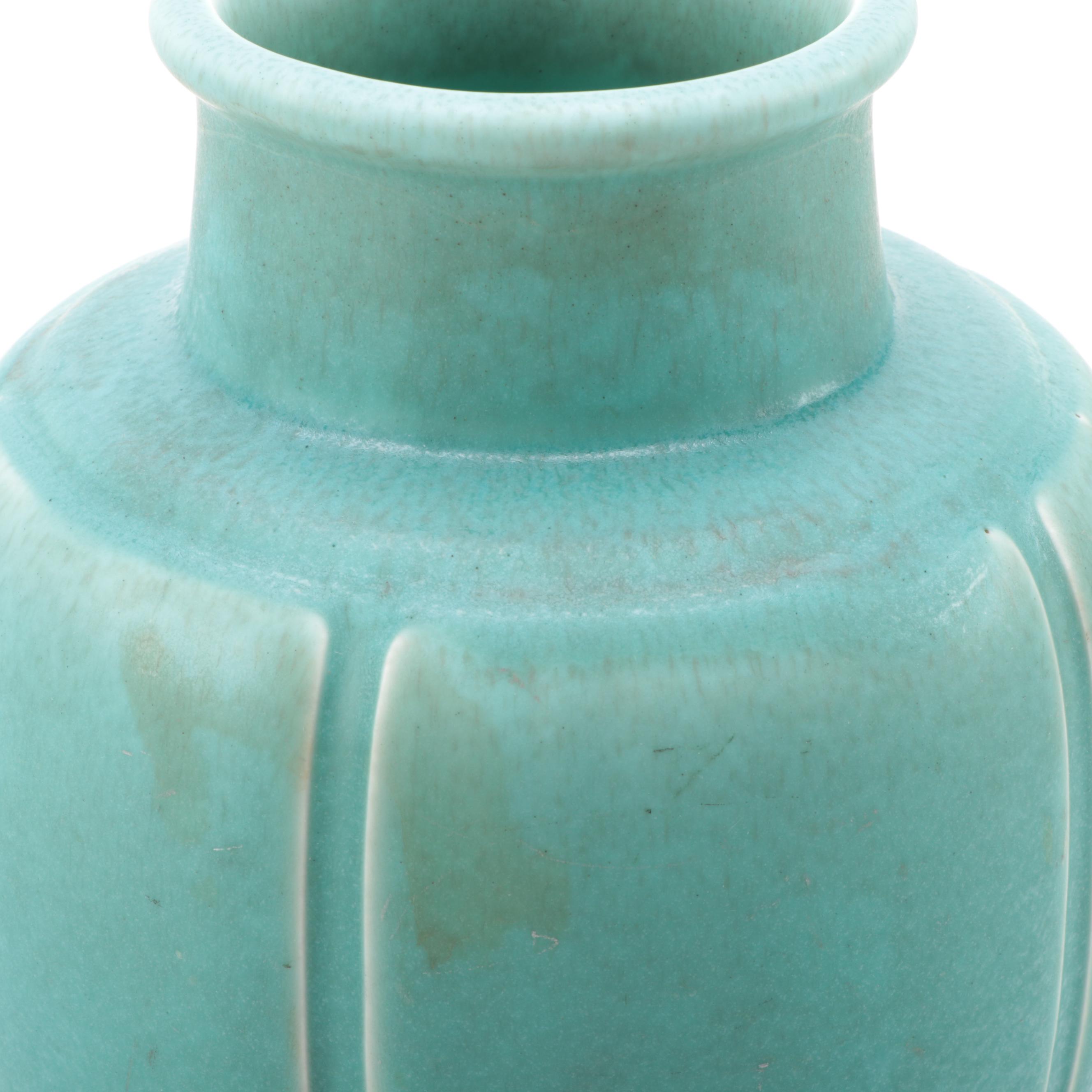 Rookwood Pottery Matte Turquoise Production Vase, 1927