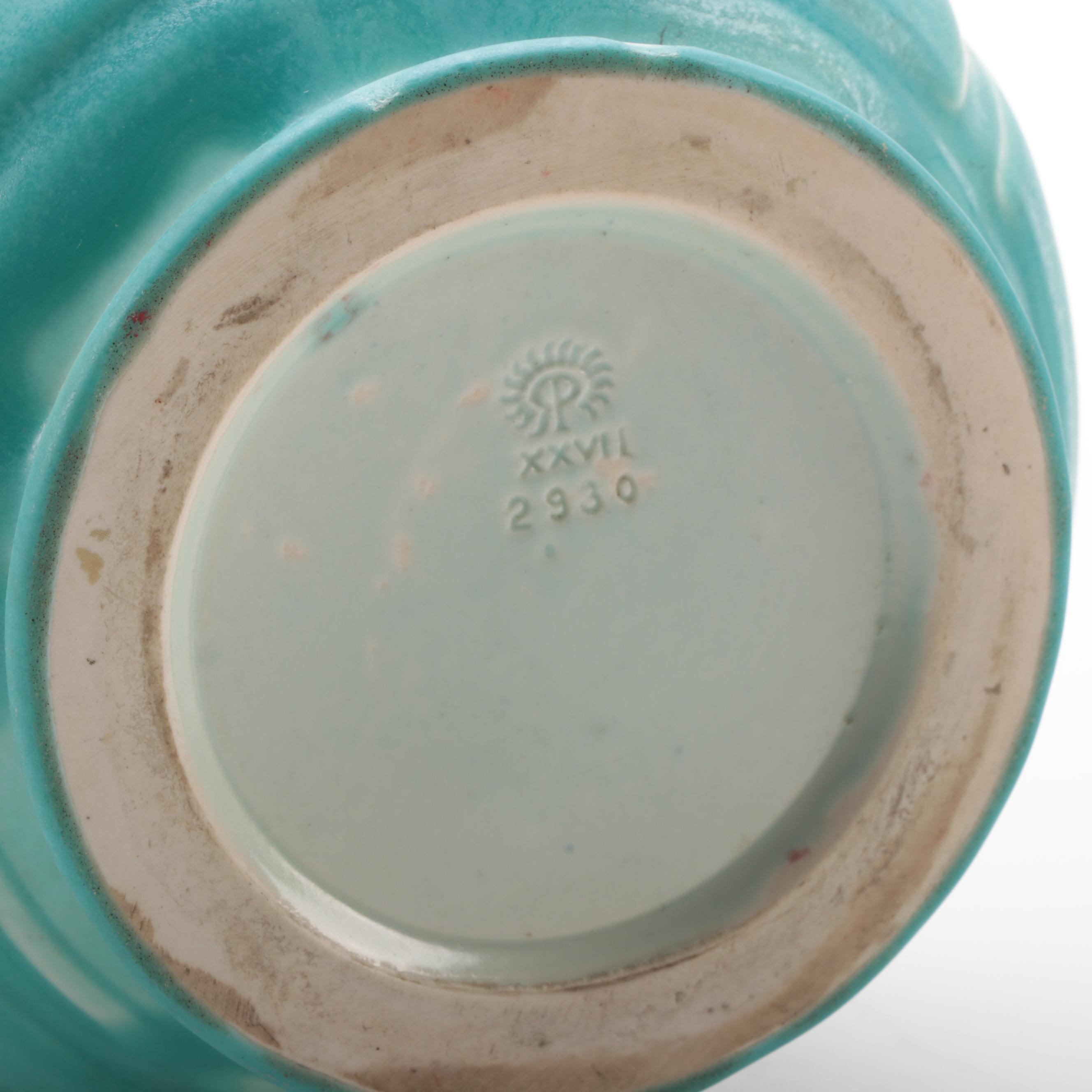 Rookwood Pottery Matte Turquoise Production Vase, 1927