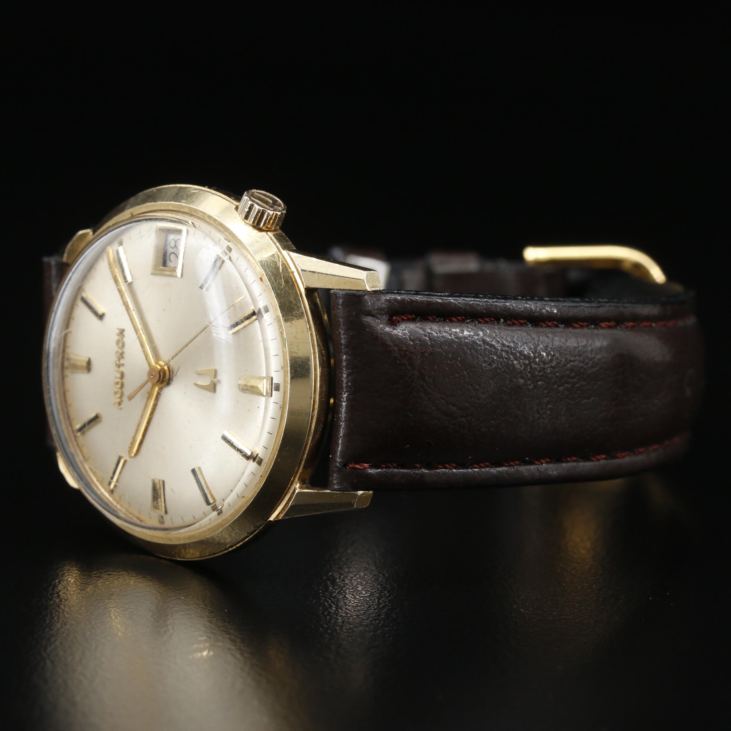 1969 Bulova Accutron Calendar 14K Gold Tuning Fork Watch