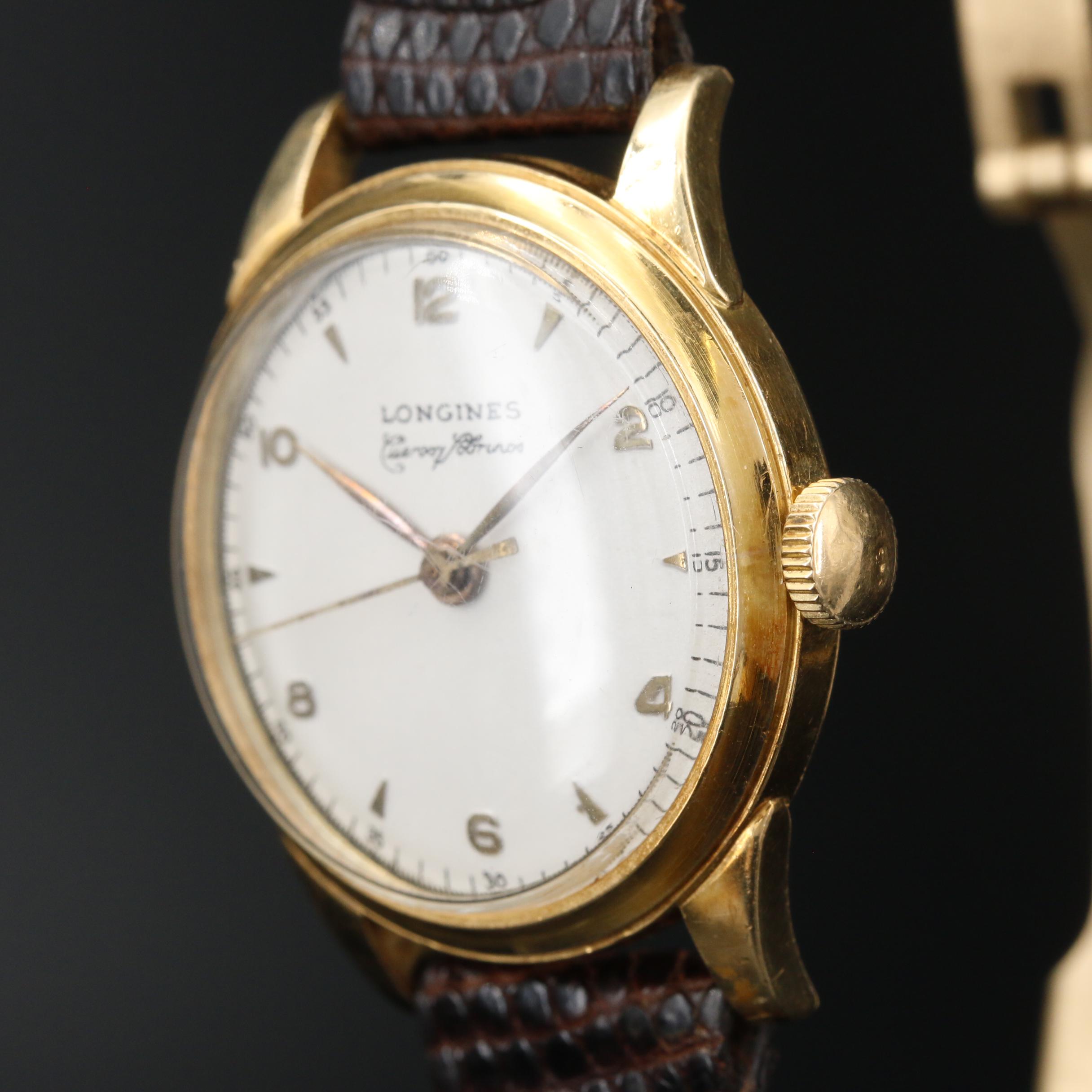 1948 Longines Cuervo Y Sobrinos Co-Signed 18K Stem Wind Watch
