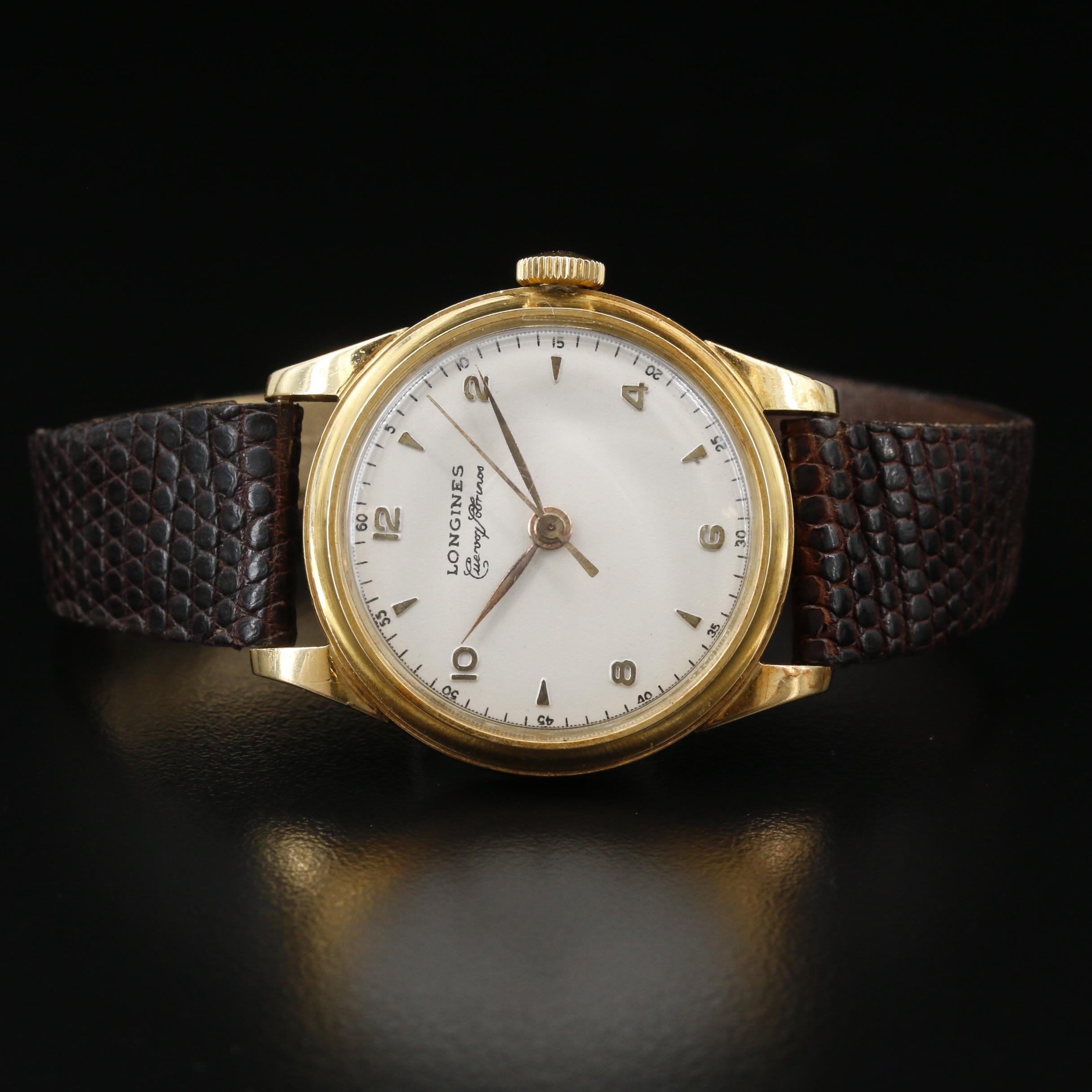 1948 Longines Cuervo Y Sobrinos Co-Signed 18K Stem Wind Watch