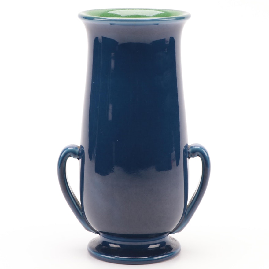 Rookwood Pottery Art Deco Blue and Green High Gloss Glaze Vase, 1929