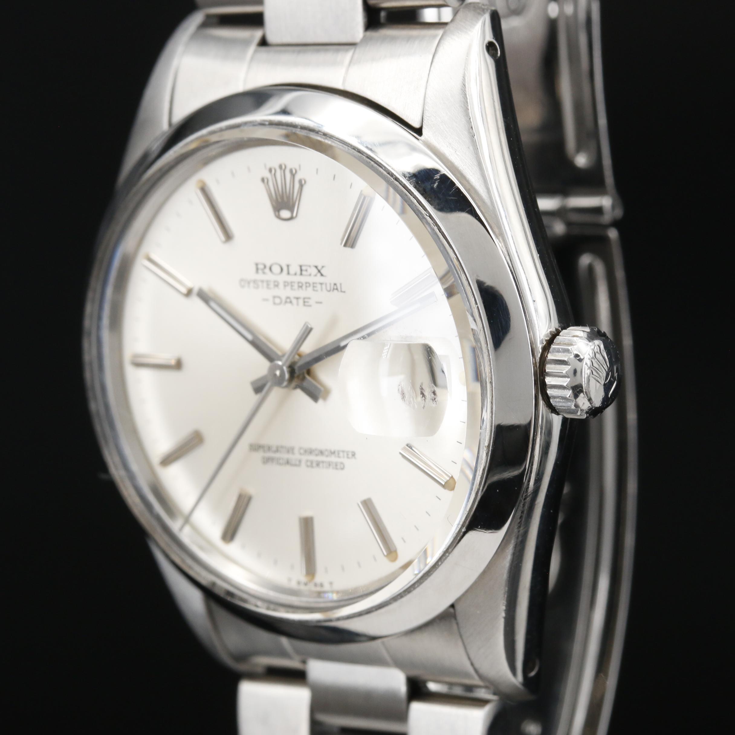 1982 Rolex Oyster Perpetual Date Stainless Steel Watch