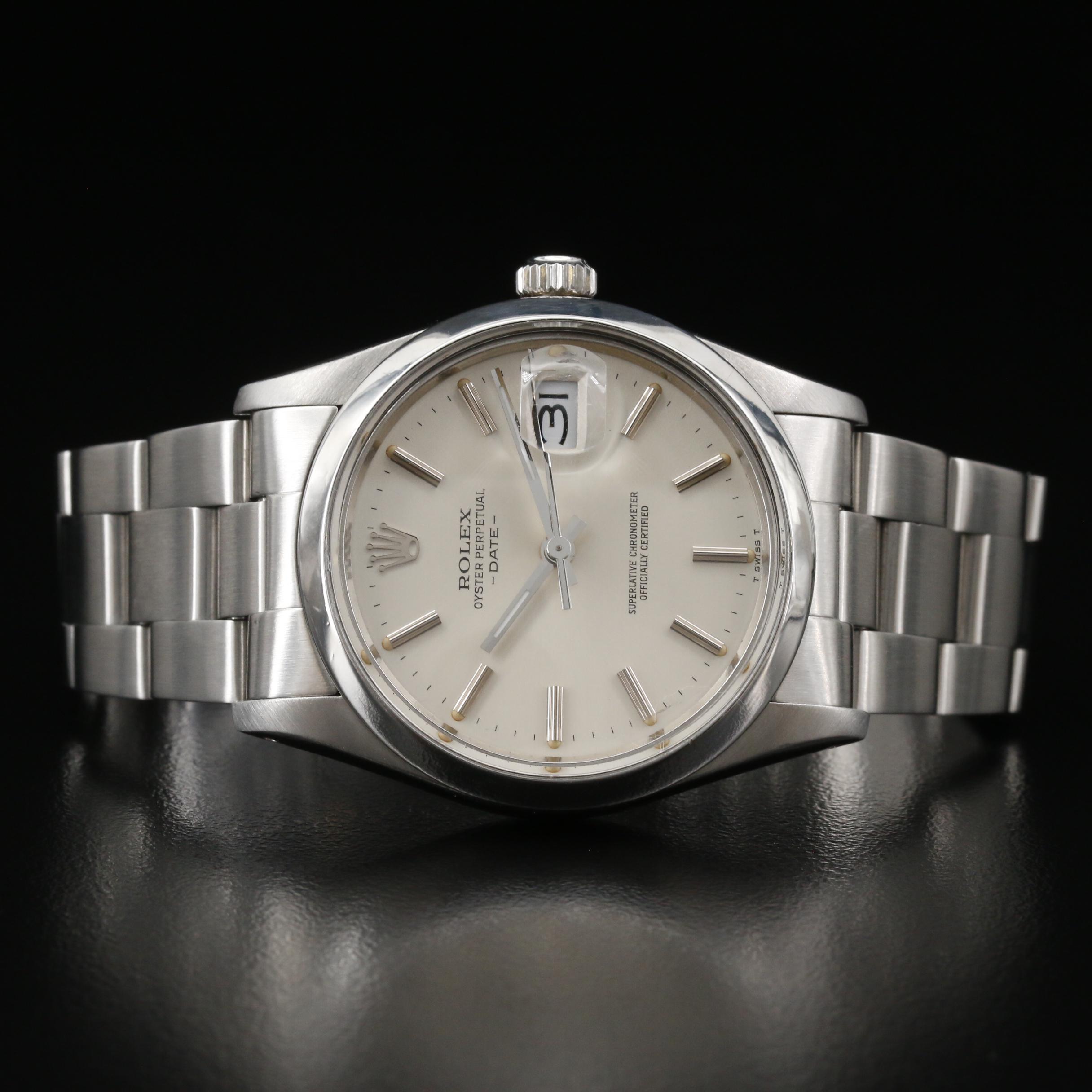 1982 Rolex Oyster Perpetual Date Stainless Steel Watch