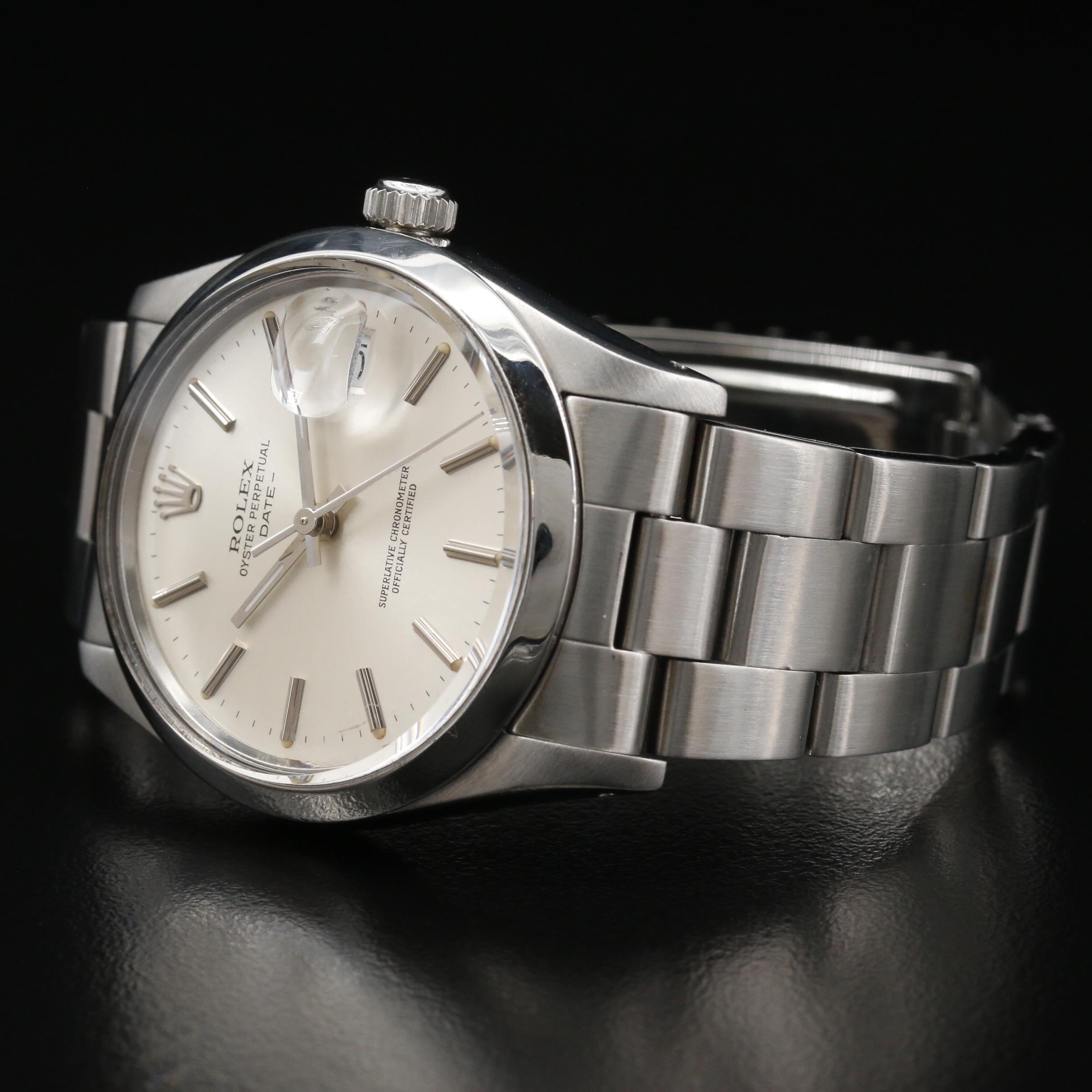 1982 Rolex Oyster Perpetual Date Stainless Steel Watch