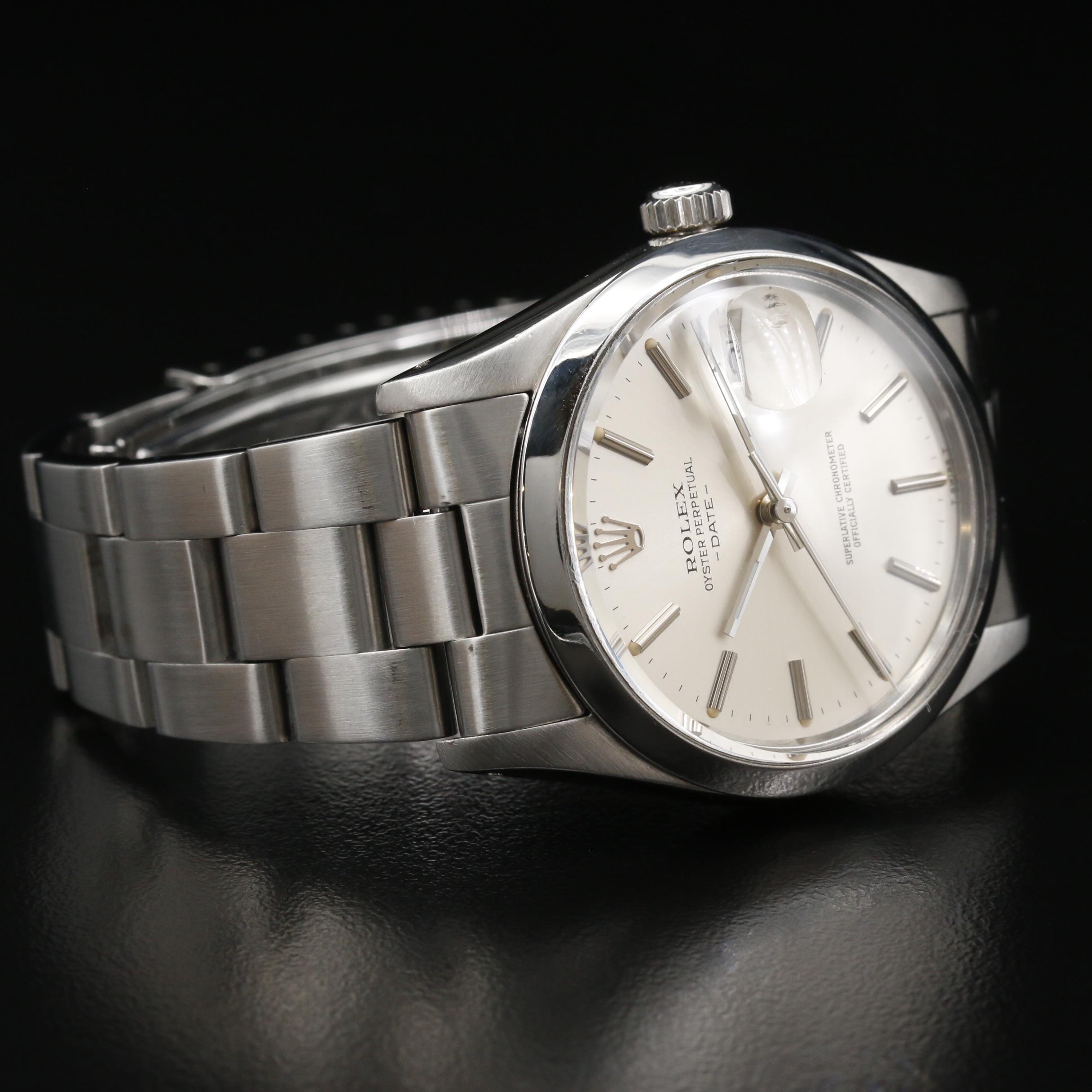 1982 Rolex Oyster Perpetual Date Stainless Steel Watch
