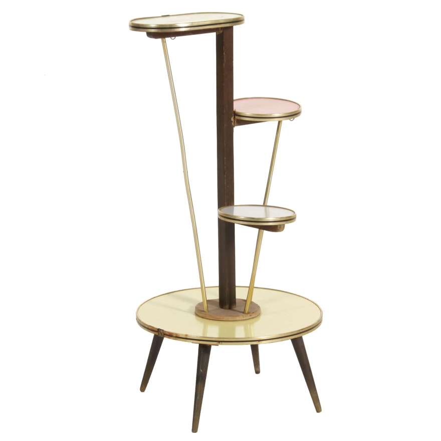 Mid Century Modern Four-Tier Plant Stand
