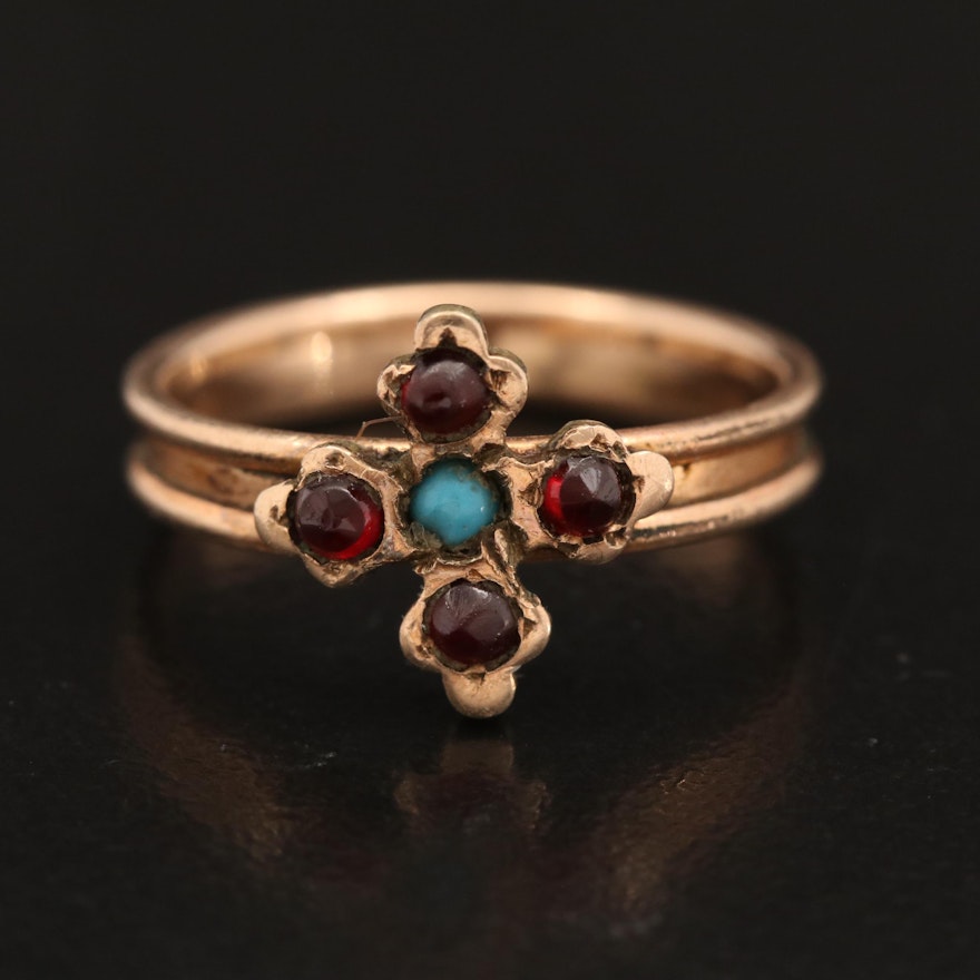 Victorian Garnet and Glass Ring